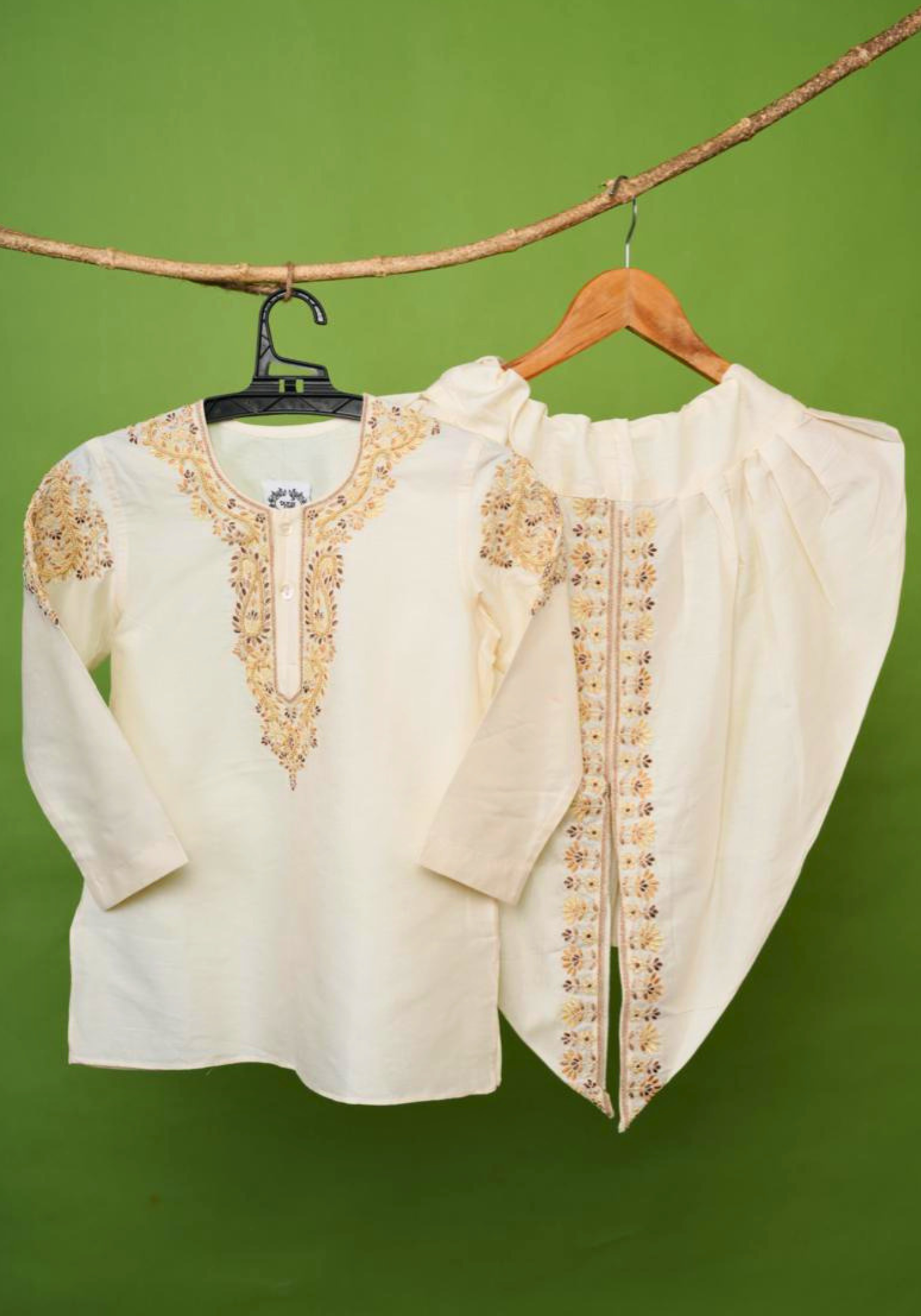 RAJANIGANDHA IVORY KURTA DHUTI SET