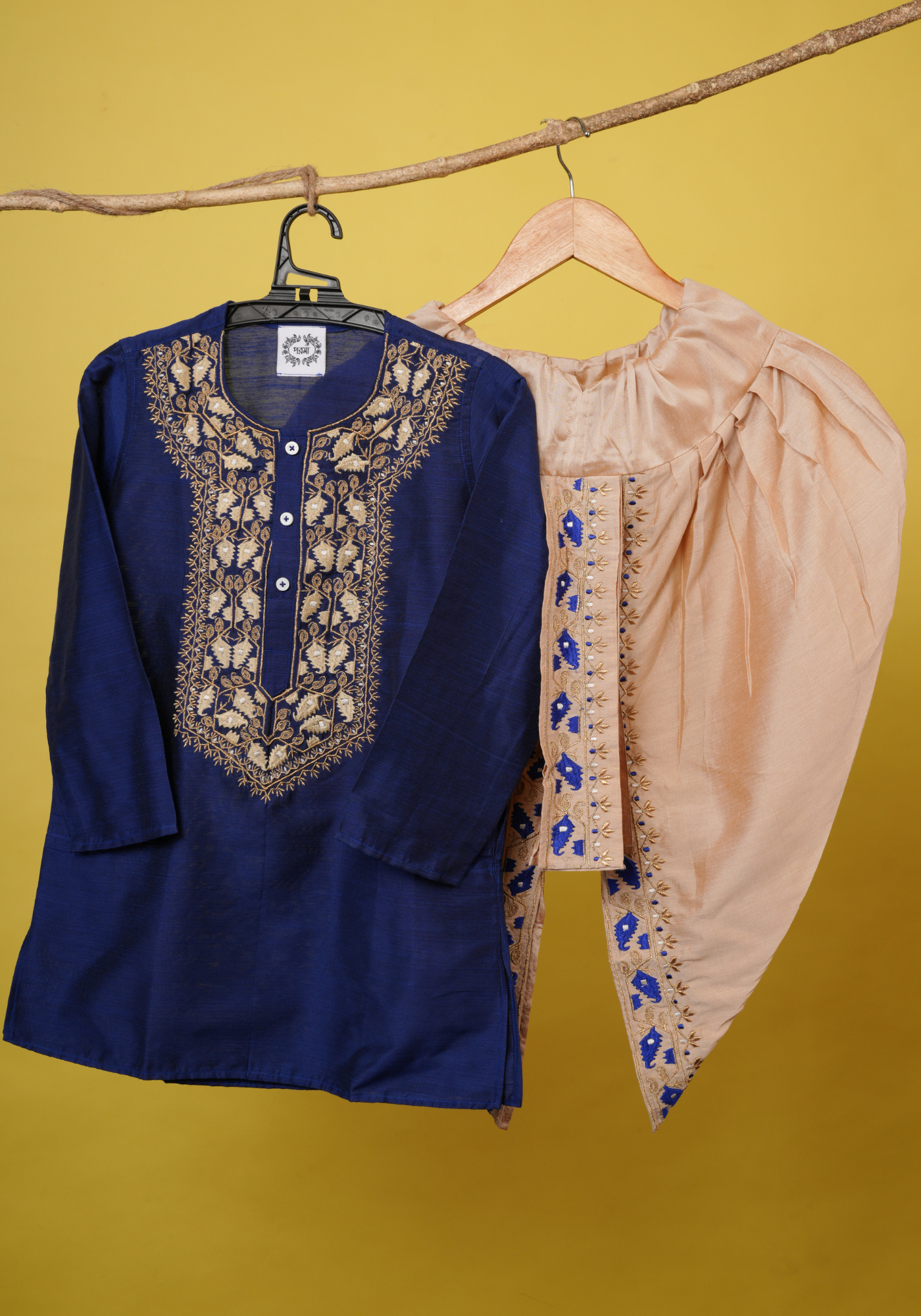 TOPOR MUKUT BLUE KURTA DHUTI SET