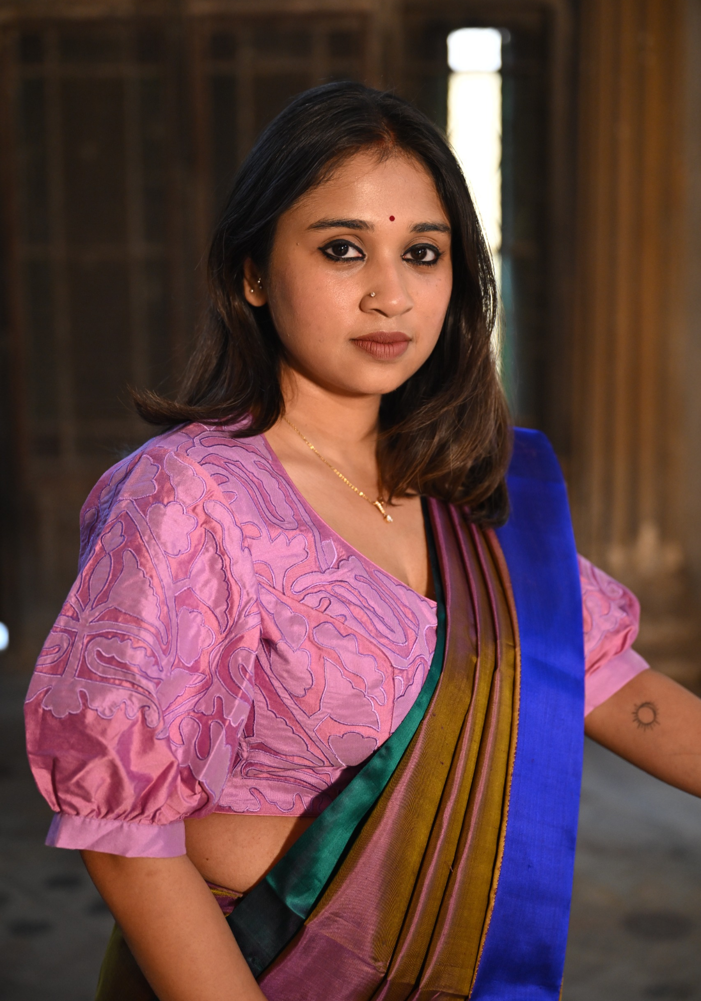 LAVENDER PATCH WORK BLOUSE