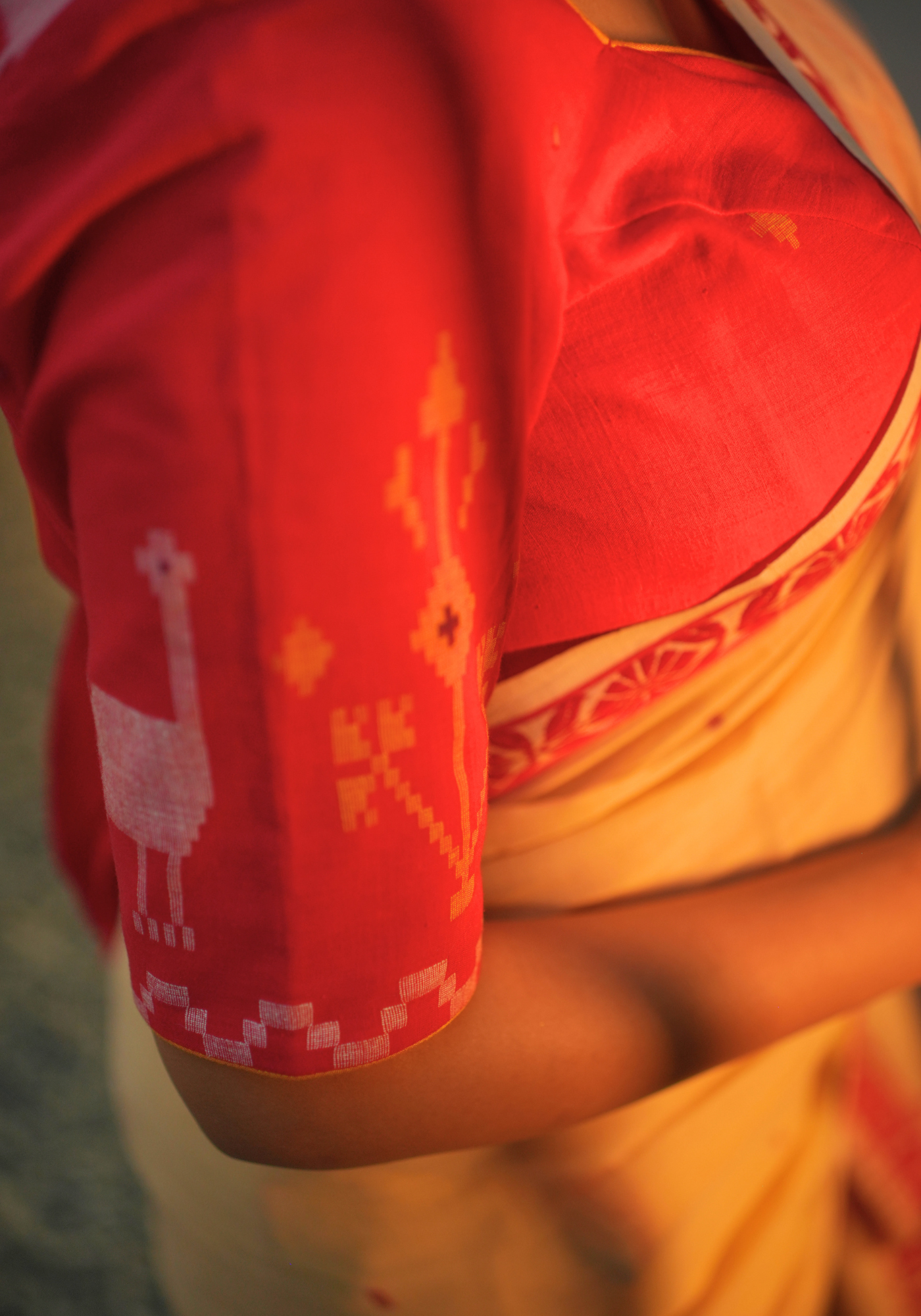 LAAL MOYUR PITH KATA BLOUSE