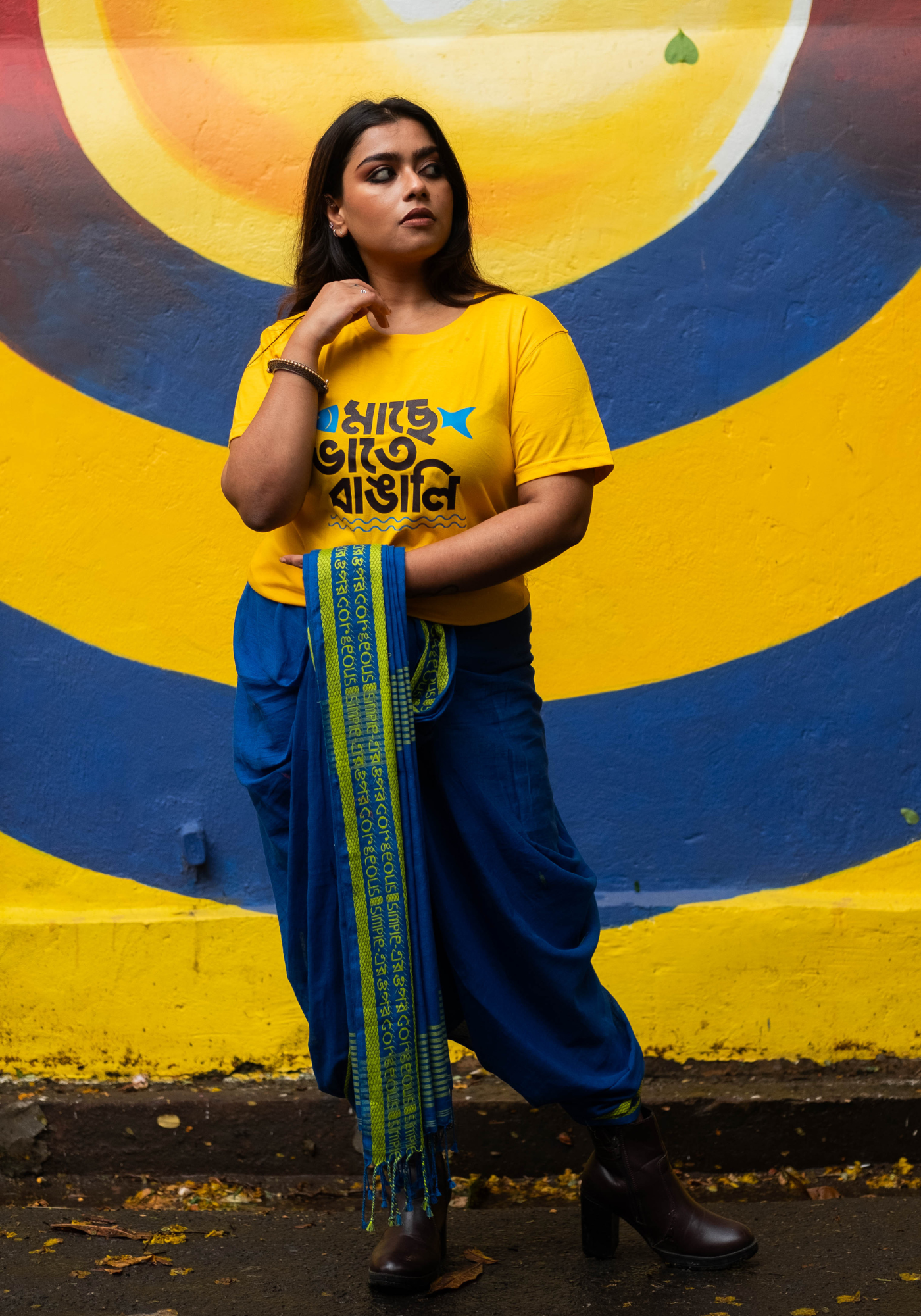 SIMPLE er OPOR GORGEOUS BLUE SAREE (SHANTIPURI)