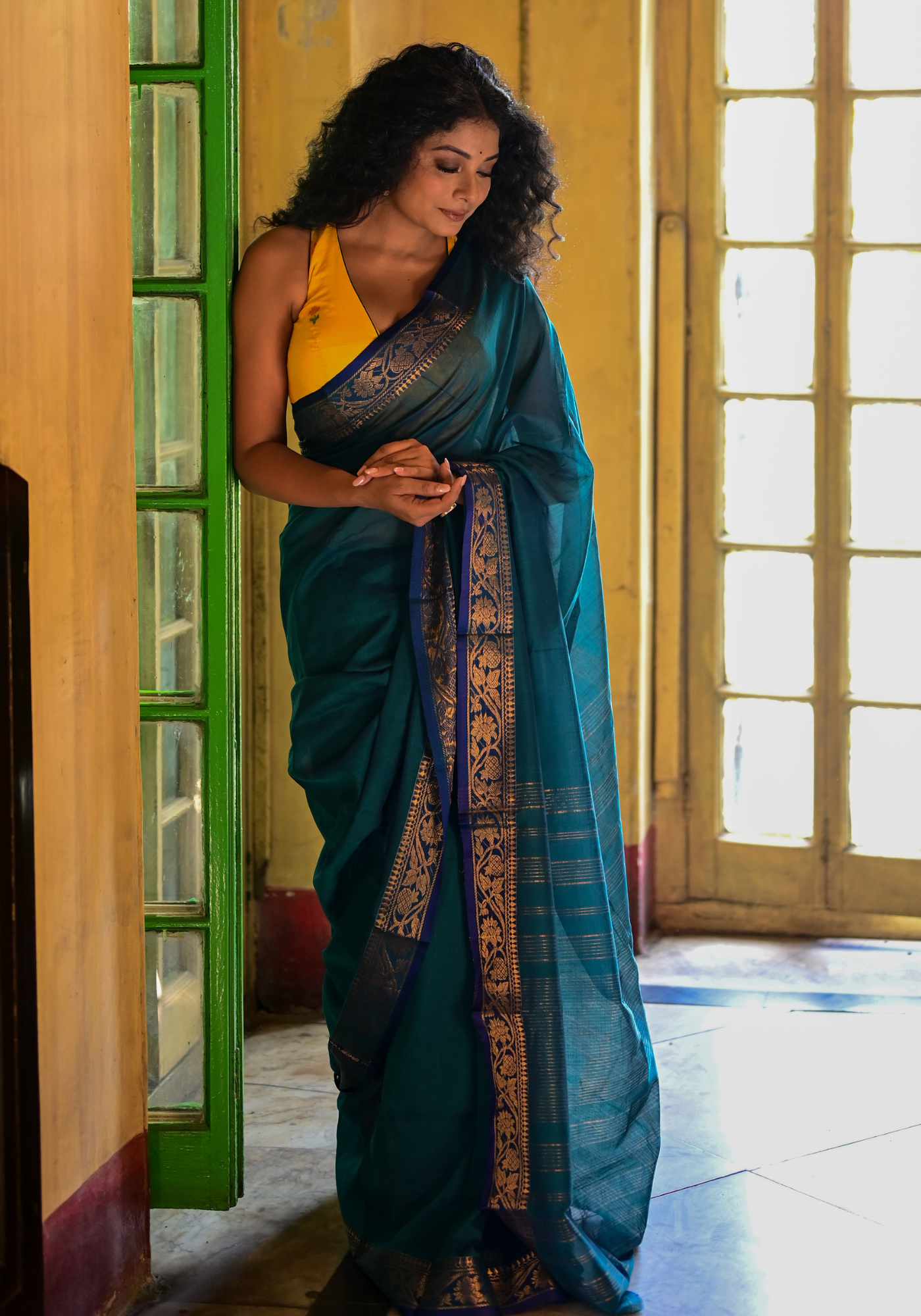 PEACOCK BLUE ANAROSH SAREE