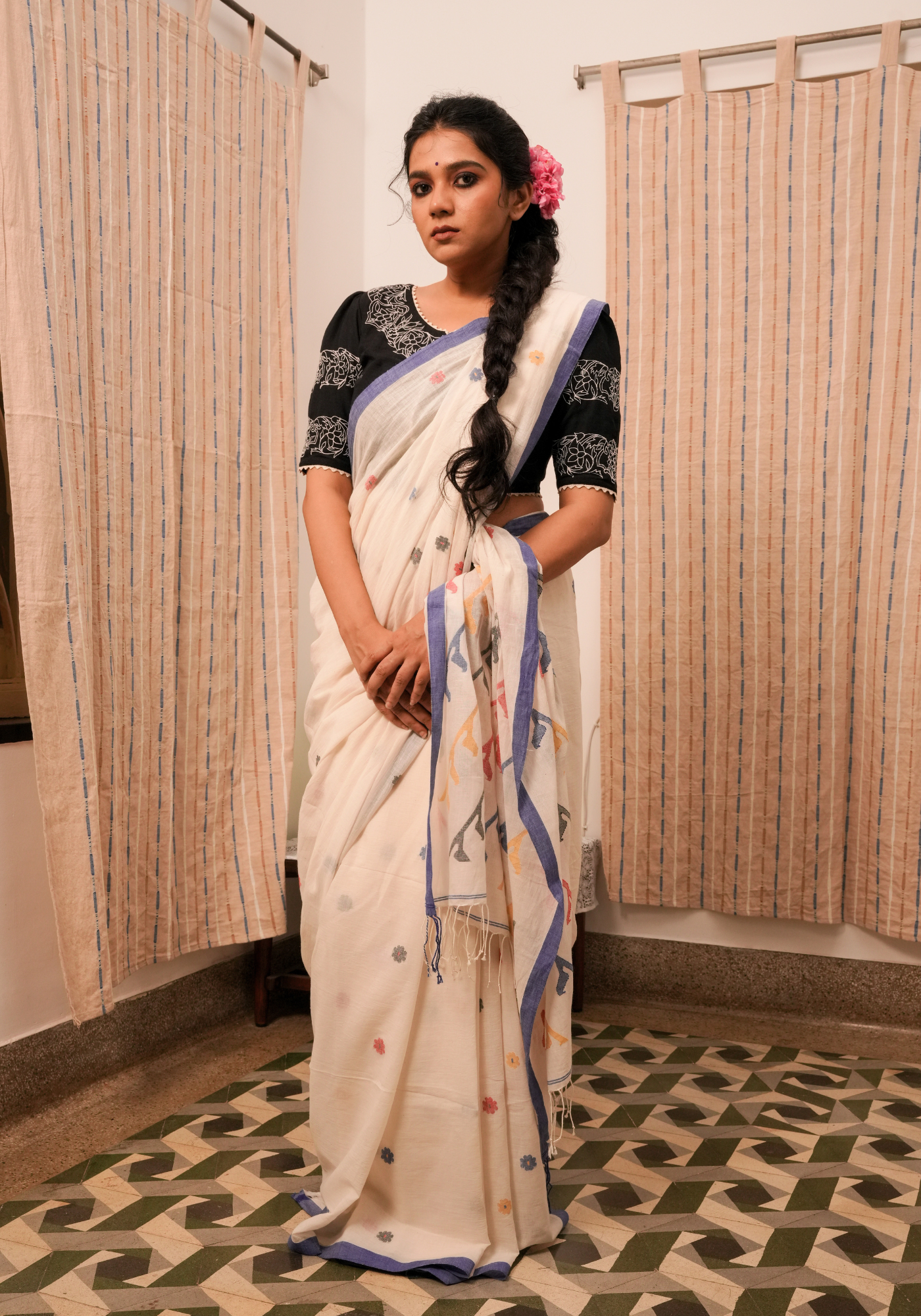 NEELAMBARI PHOOL JAMDANI SAREE