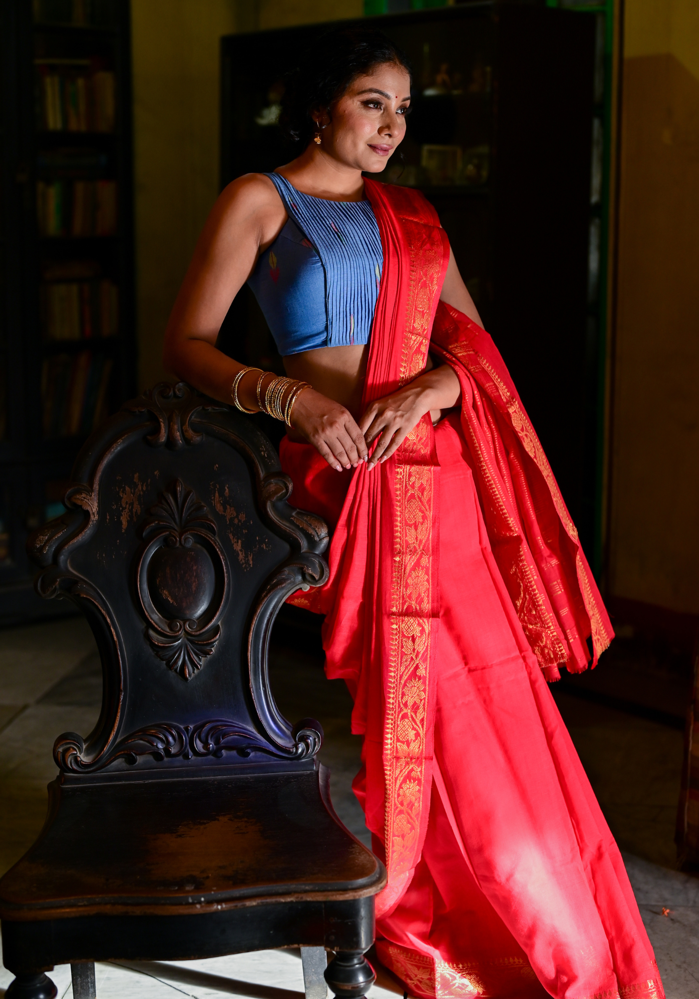 RED ANAROSH SAREE