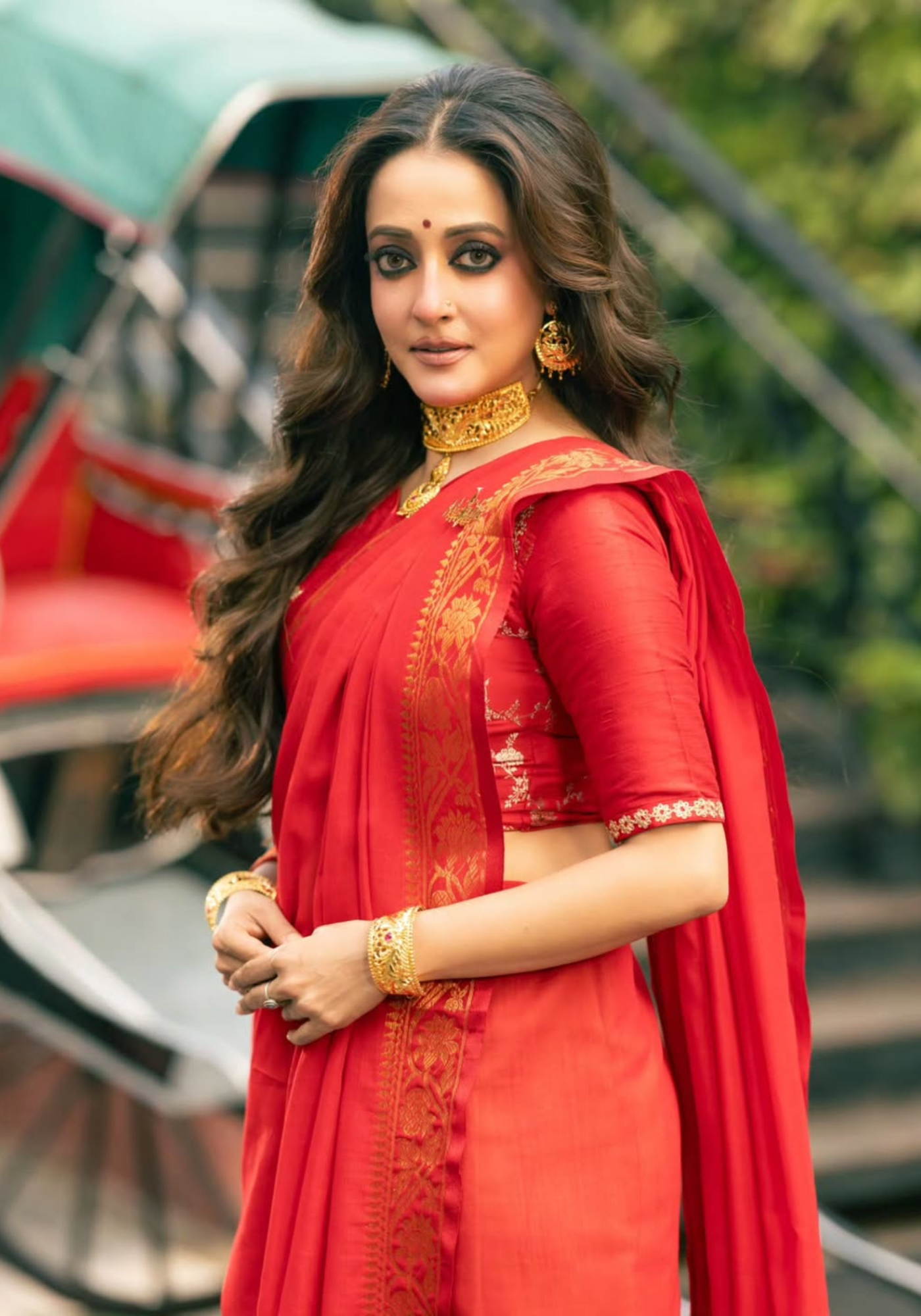 RED ANAROSH SAREE