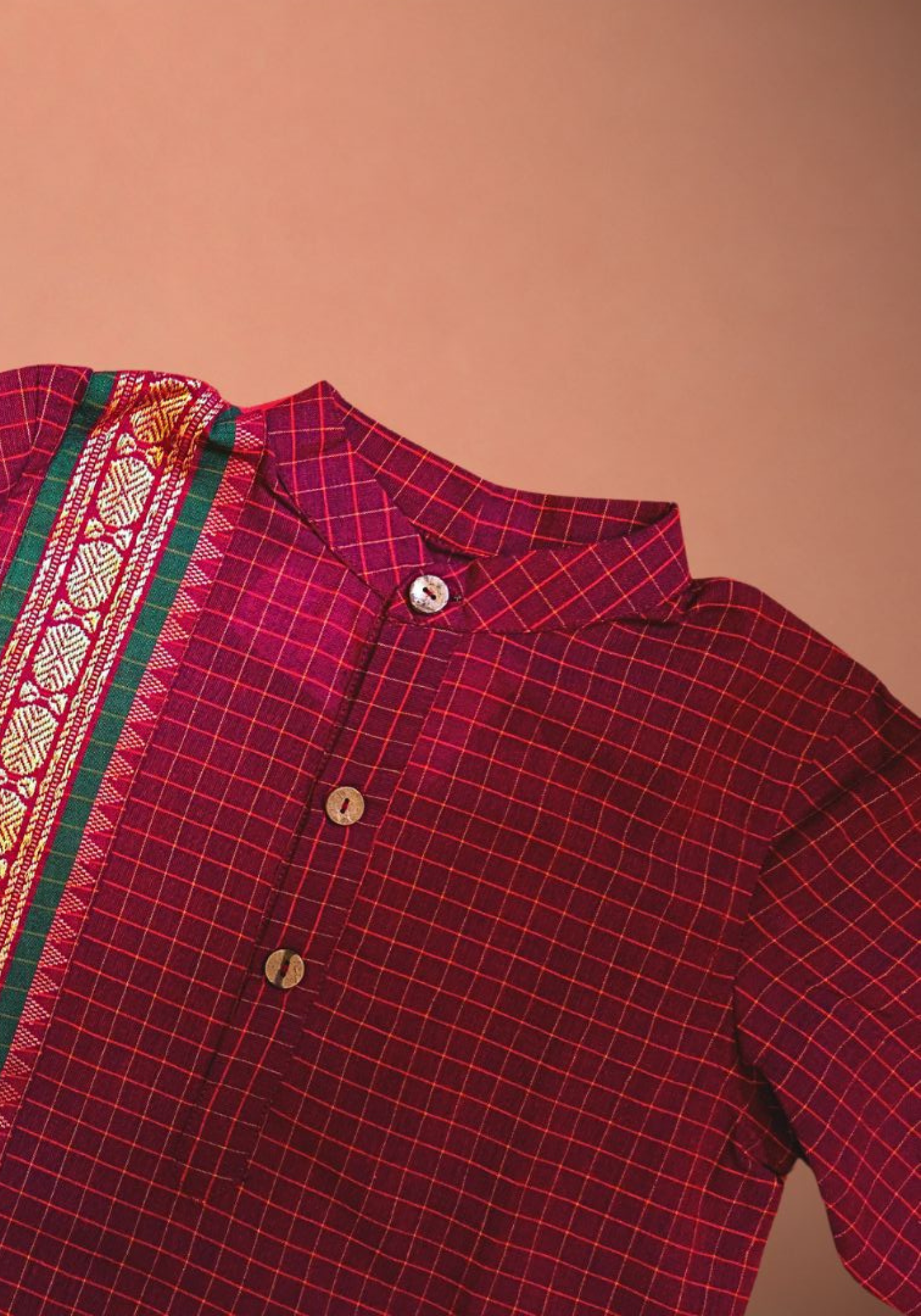 MAROON CHETTINAD COTTON KURTA