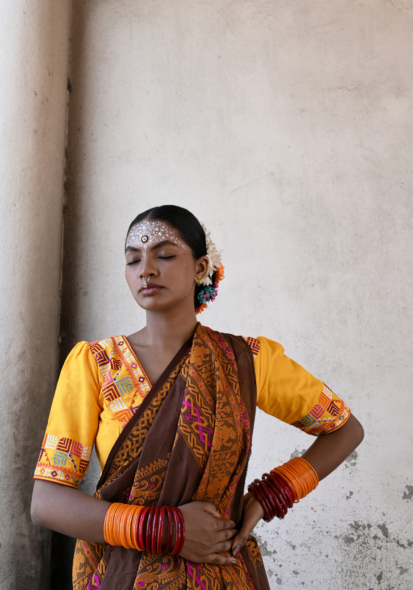 CHOCOLATE BROWN BALUCHARI MOTIF TANT SAREE