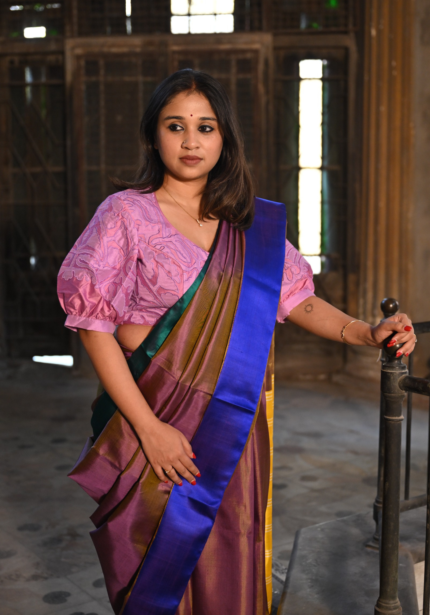 LAVENDER PATCH WORK BLOUSE