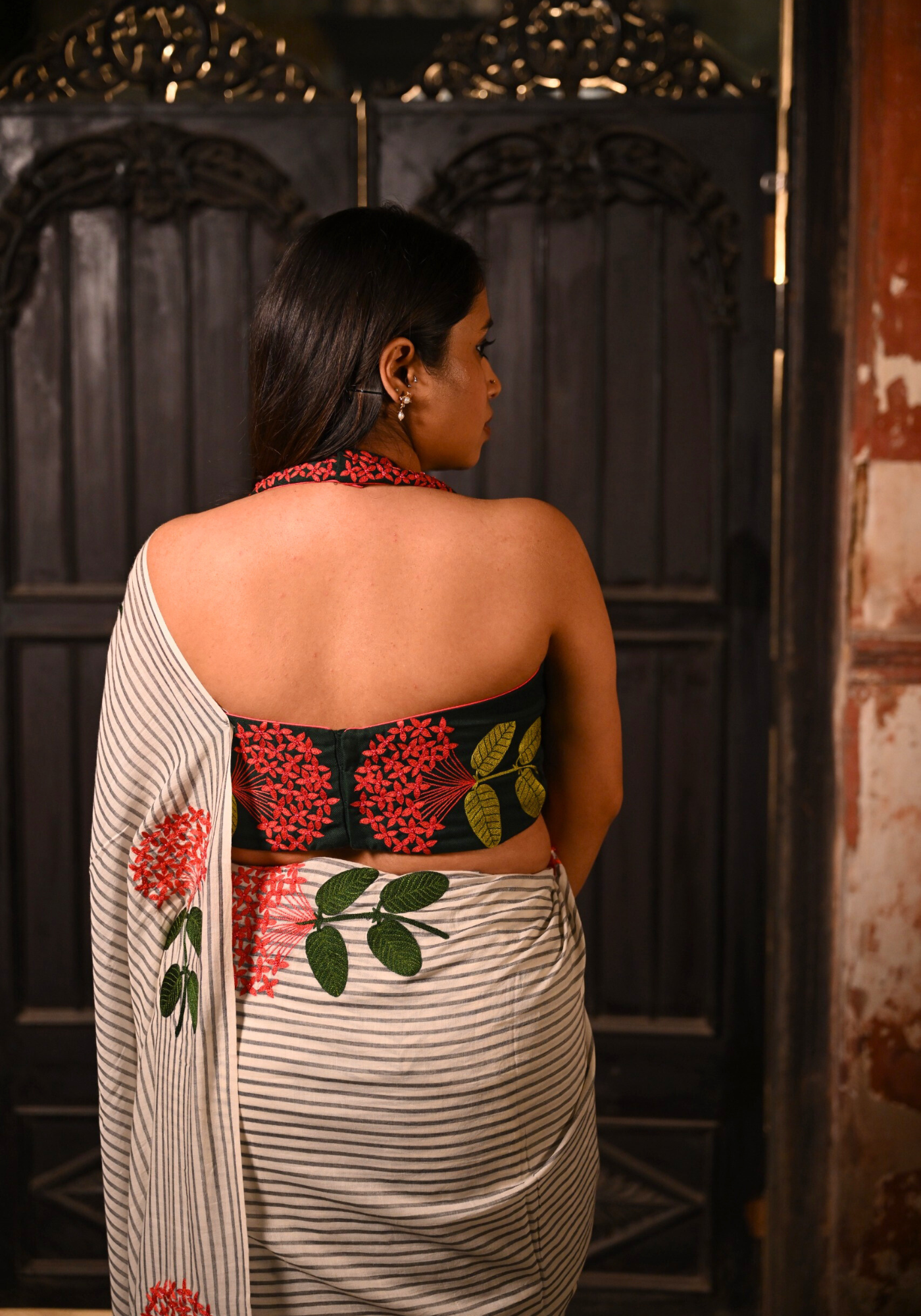 PINE GREEN RONGON HALTER BLOUSE