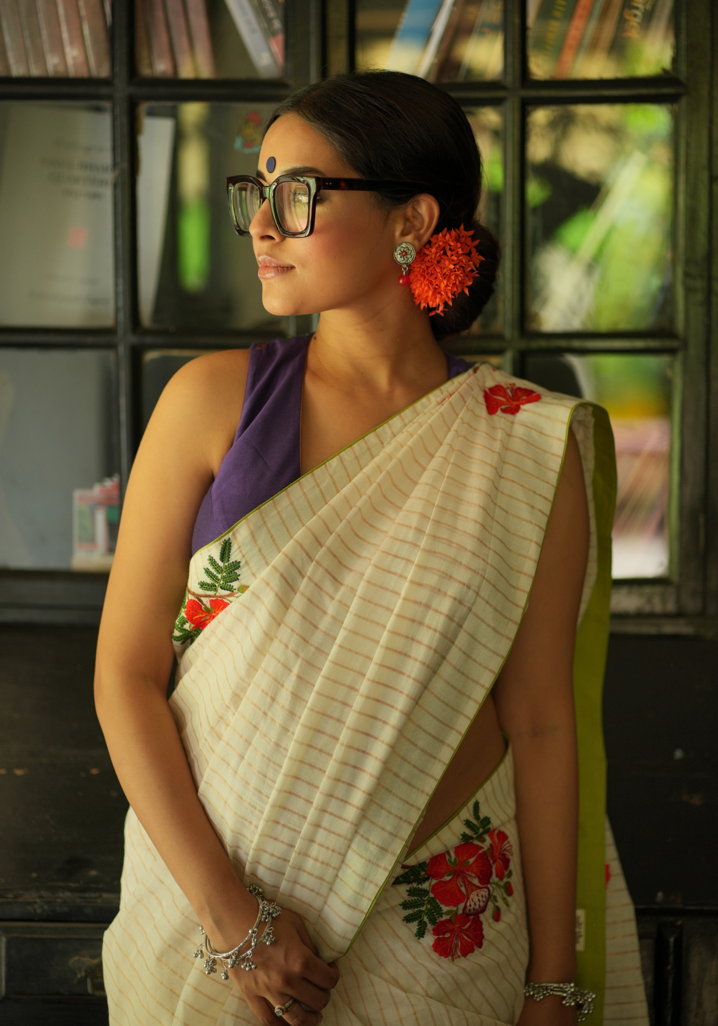 KRISHNACHURA PURPLE RACERBACK BLOUSE
