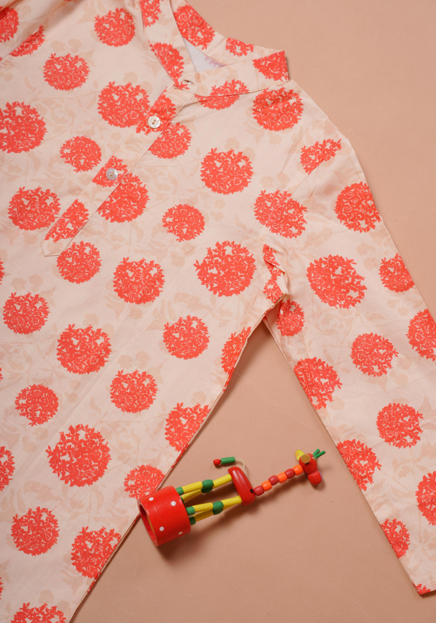 RONGON PRINTED ORANGE KURTA