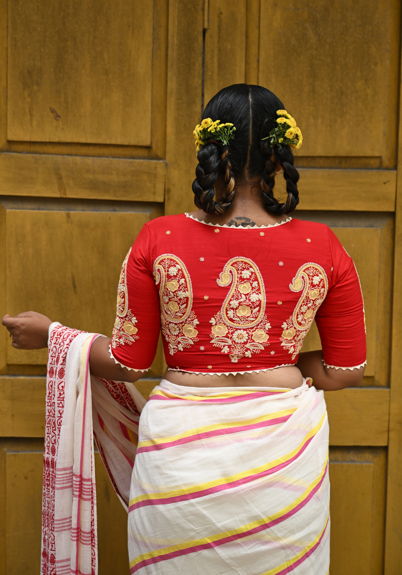 ARATI RED AAM KOLKA BLOUSE