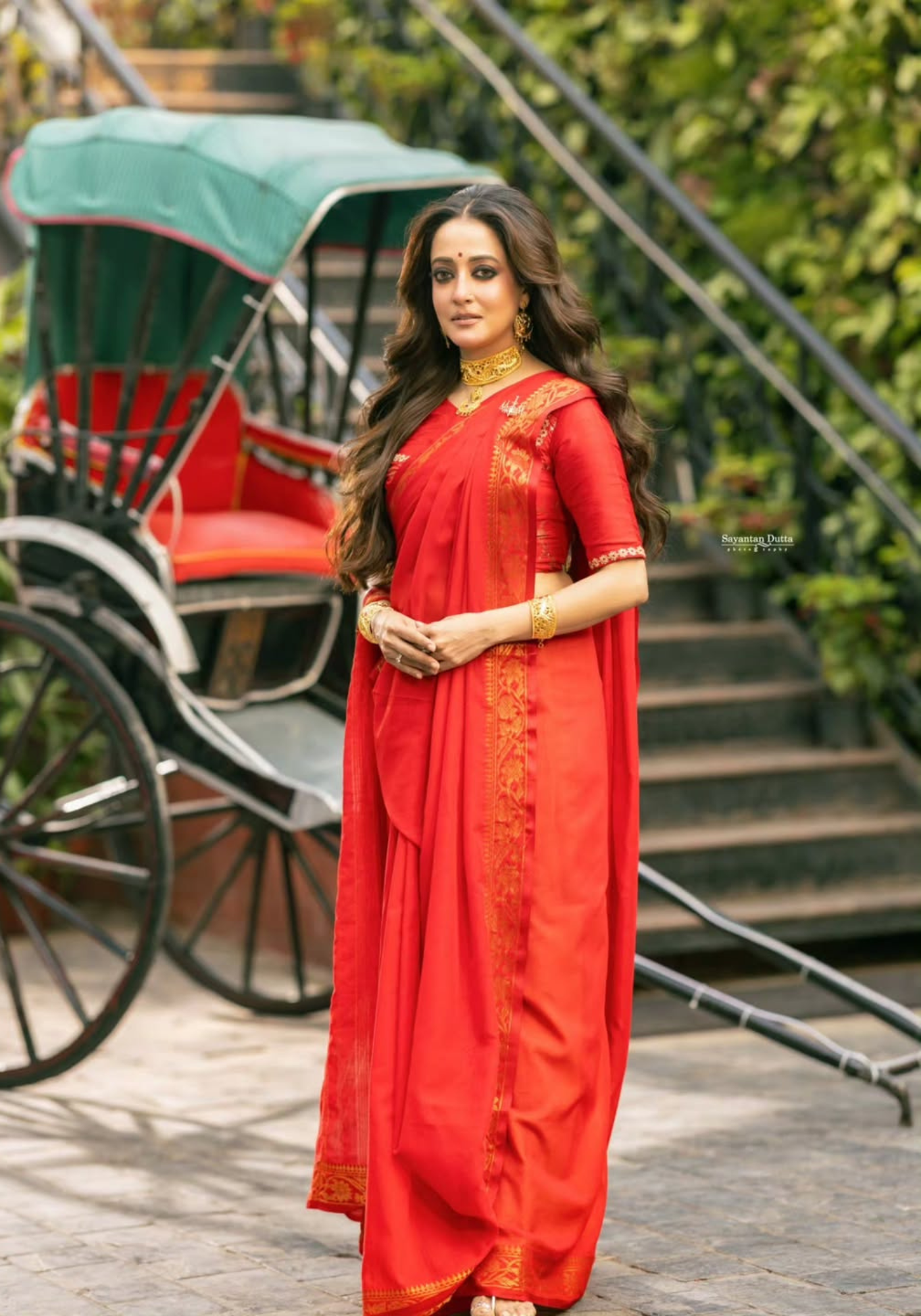 RED ANAROSH SAREE