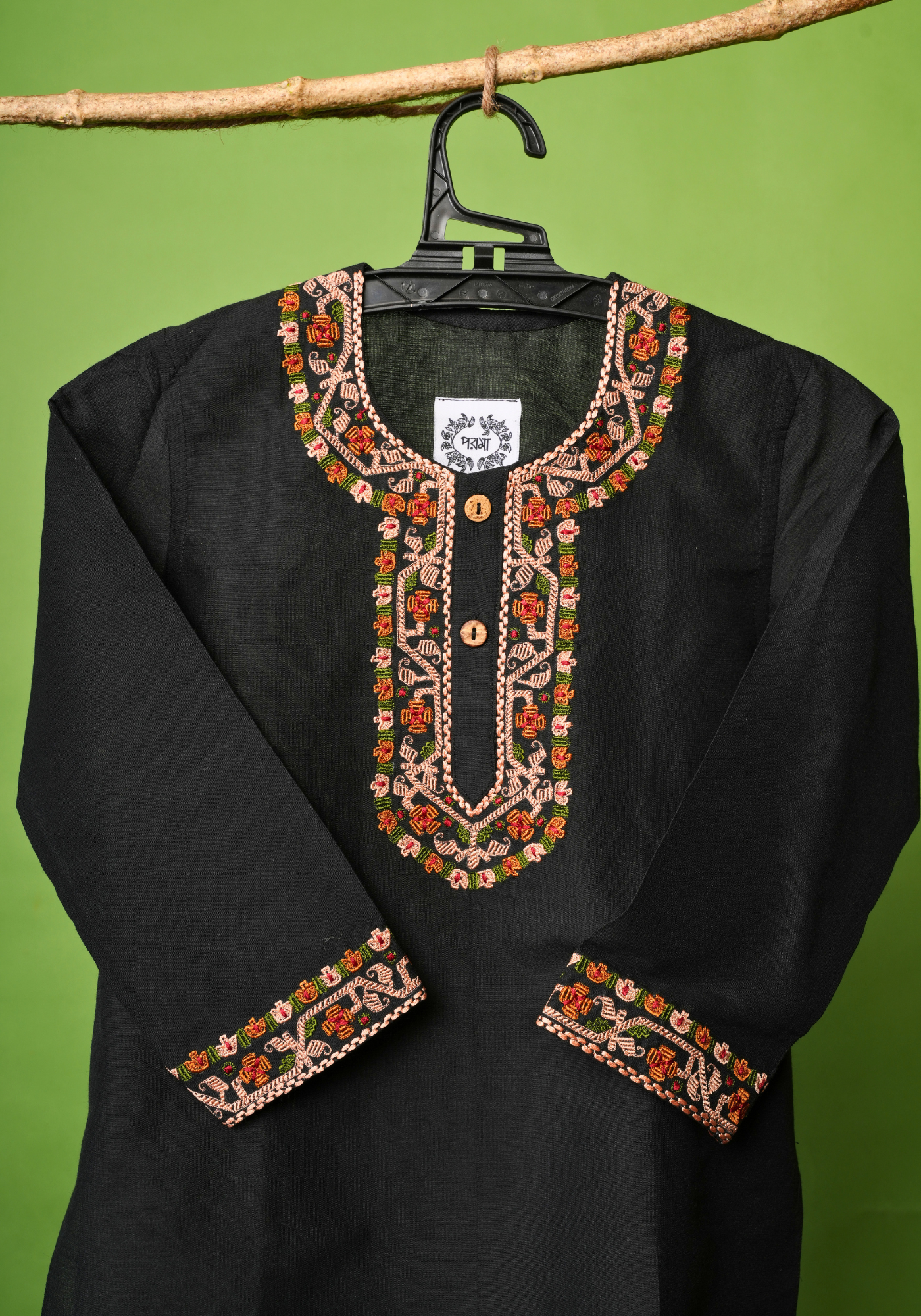 SHANAI JAMDANI KAAJ KURTA DHUTI SET