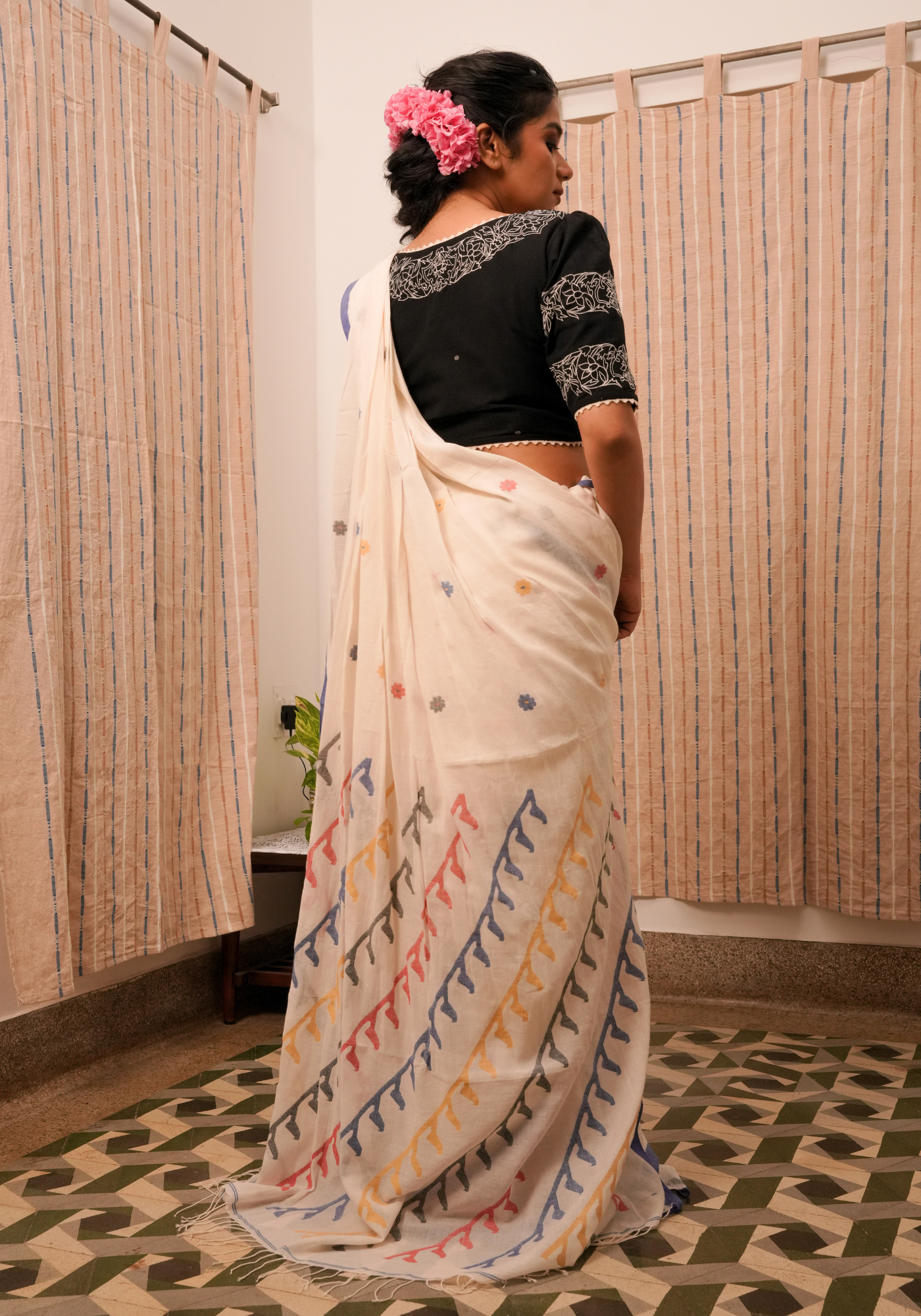 NEELAMBARI PHOOL JAMDANI SAREE