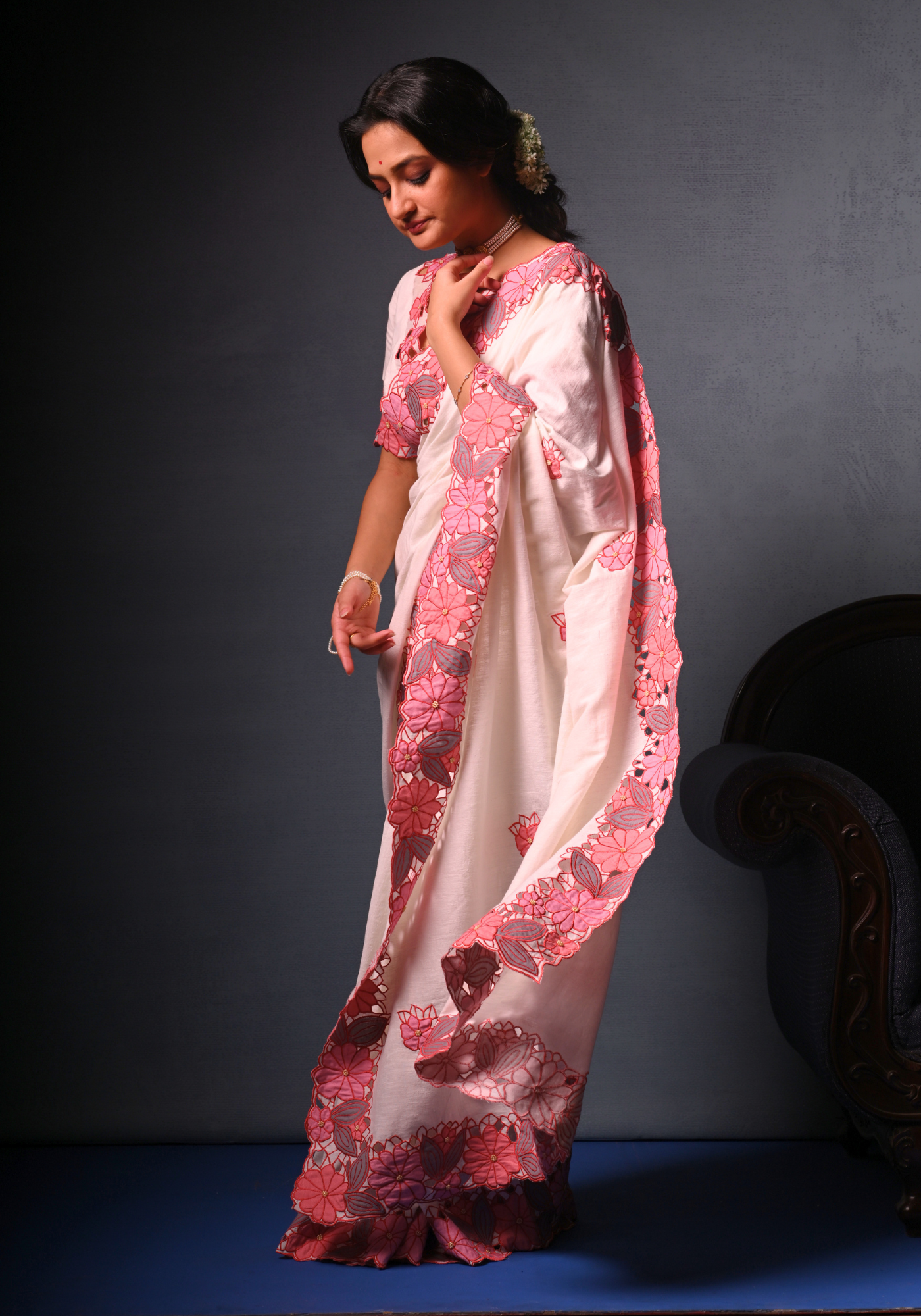 SHADA CUTWORK MADHABILATA SAREE