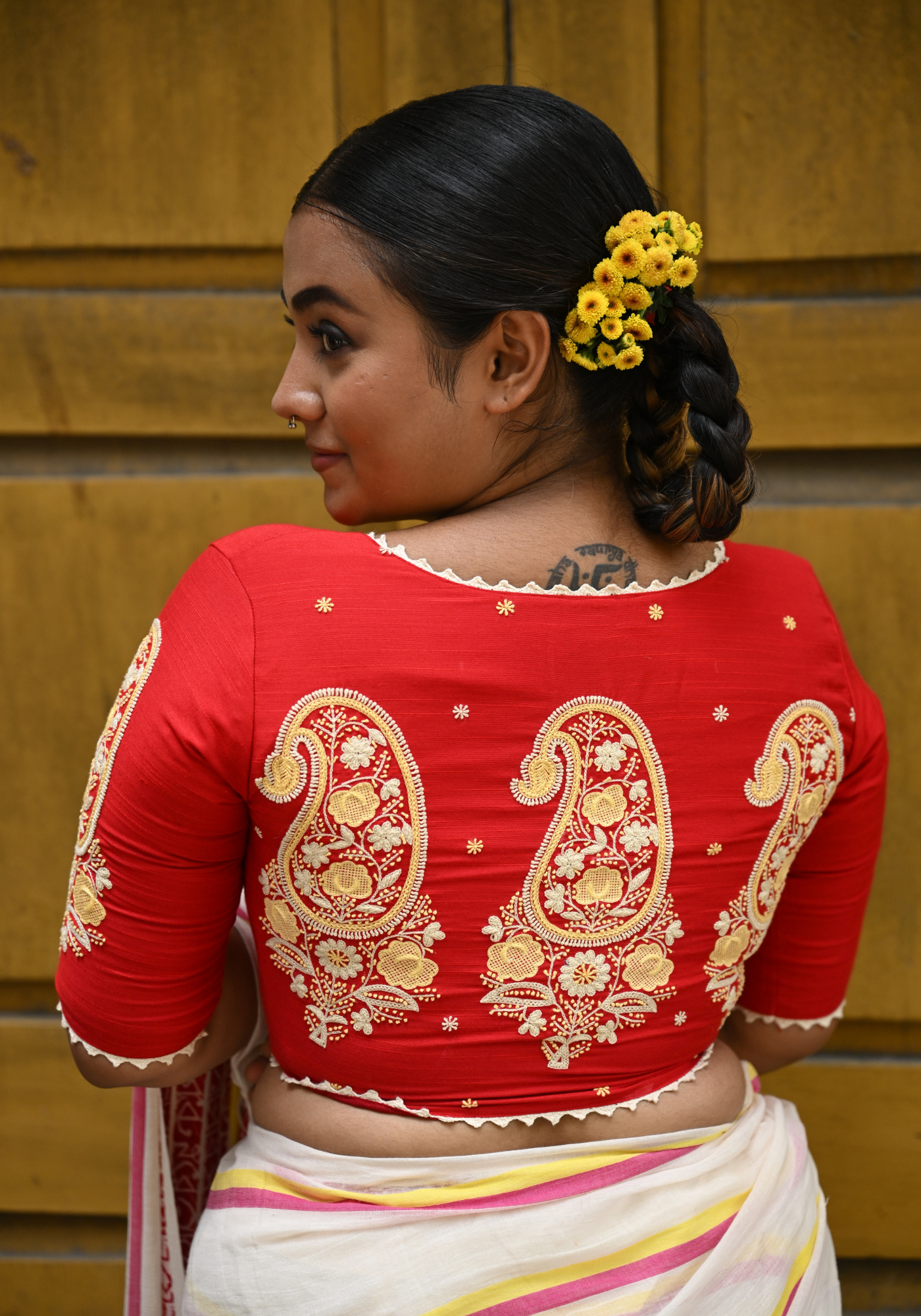 ARATI RED AAM KOLKA BLOUSE