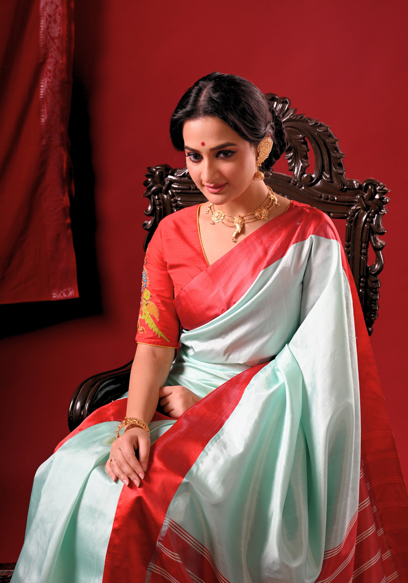 NEELA AASMAN GOROD SILK SAREE