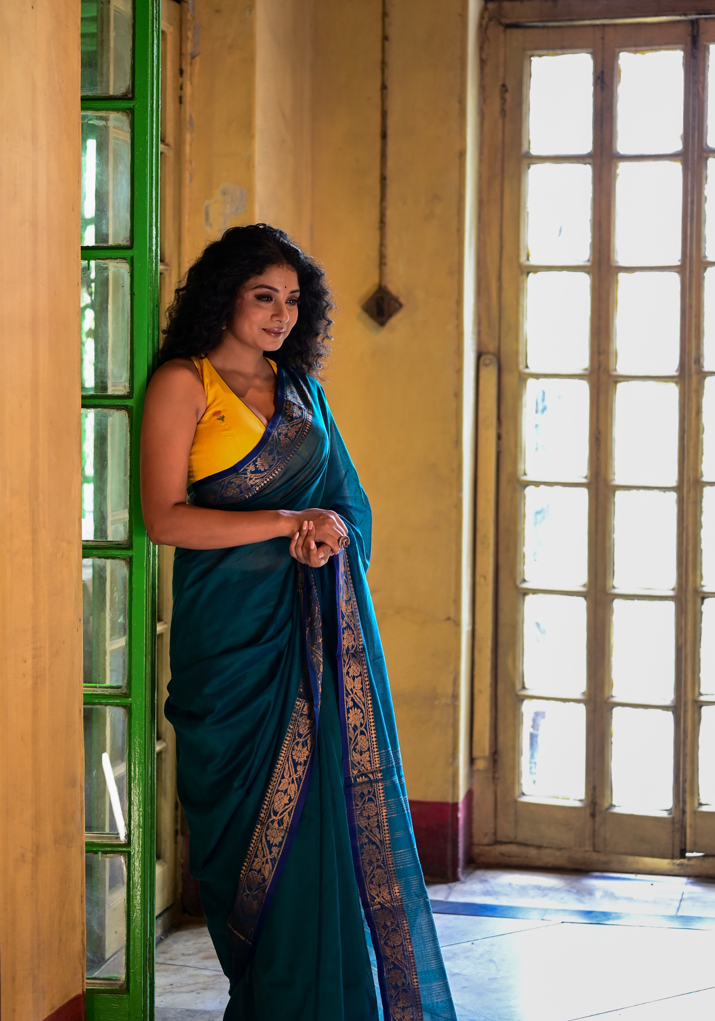 PEACOCK BLUE ANAROSH SAREE