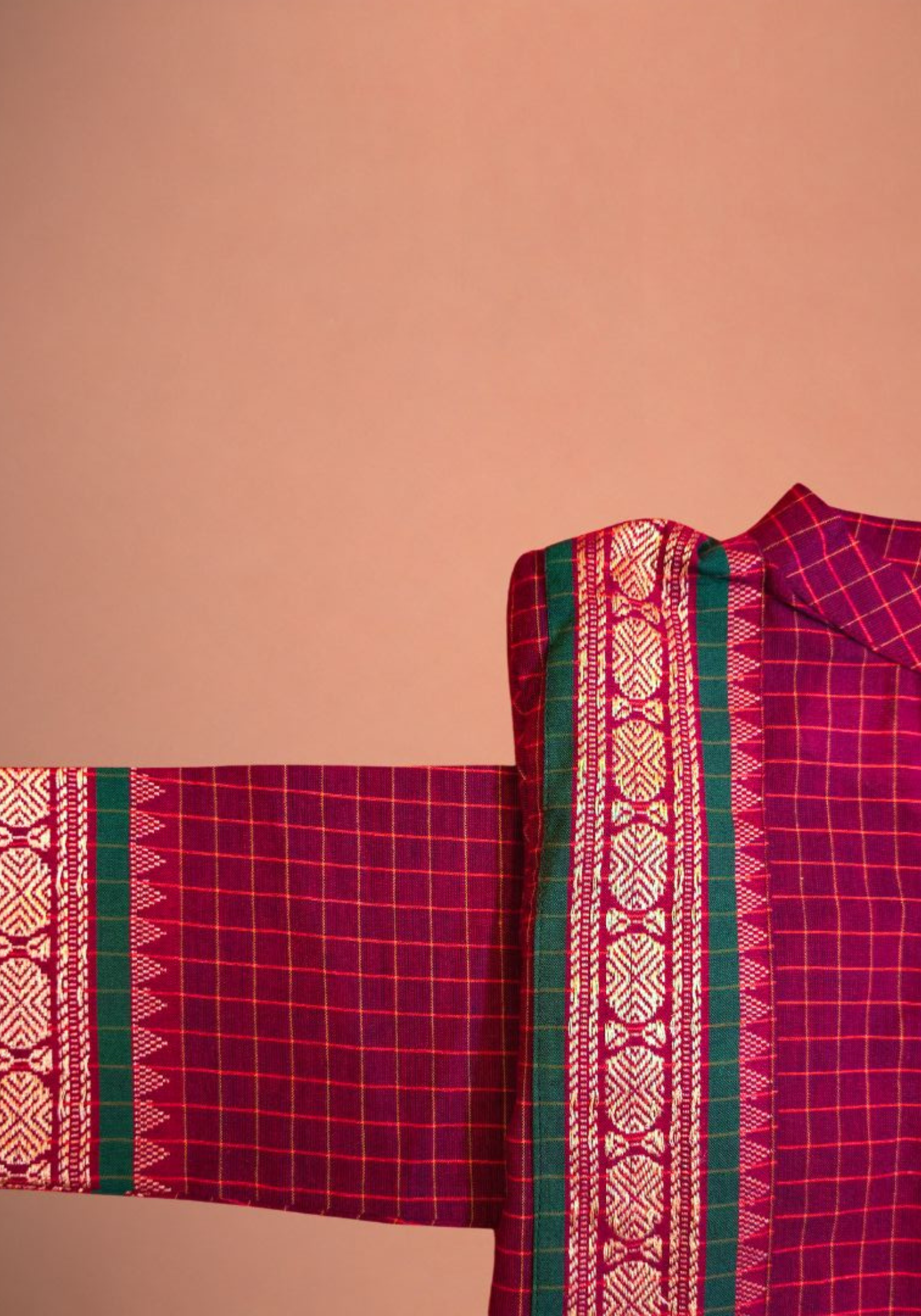 MAROON CHETTINAD COTTON KURTA