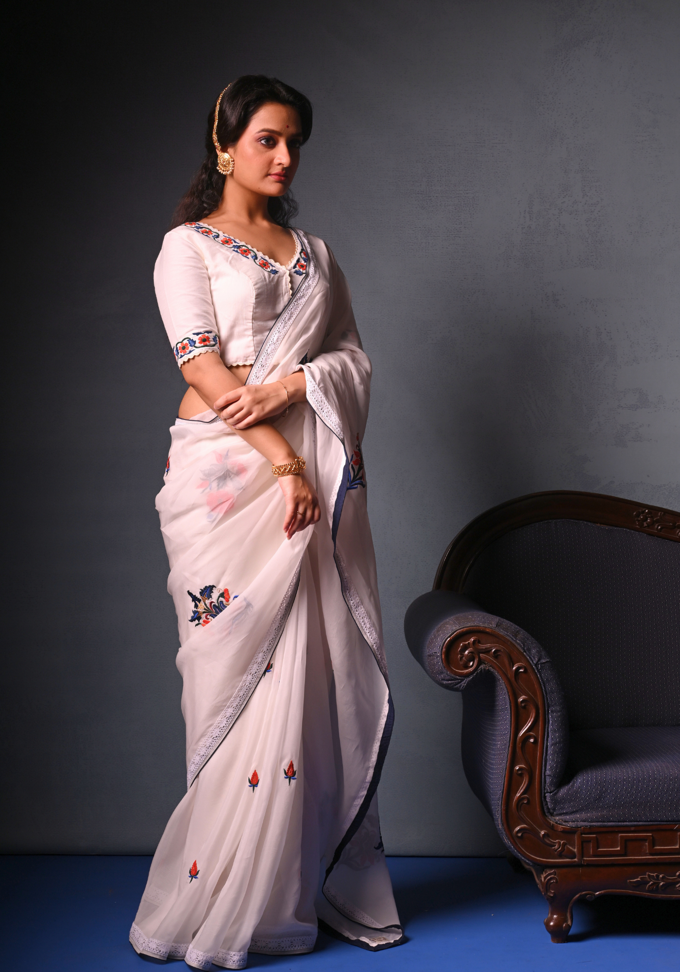 JAIPUR TILE ORGANZA SAREE