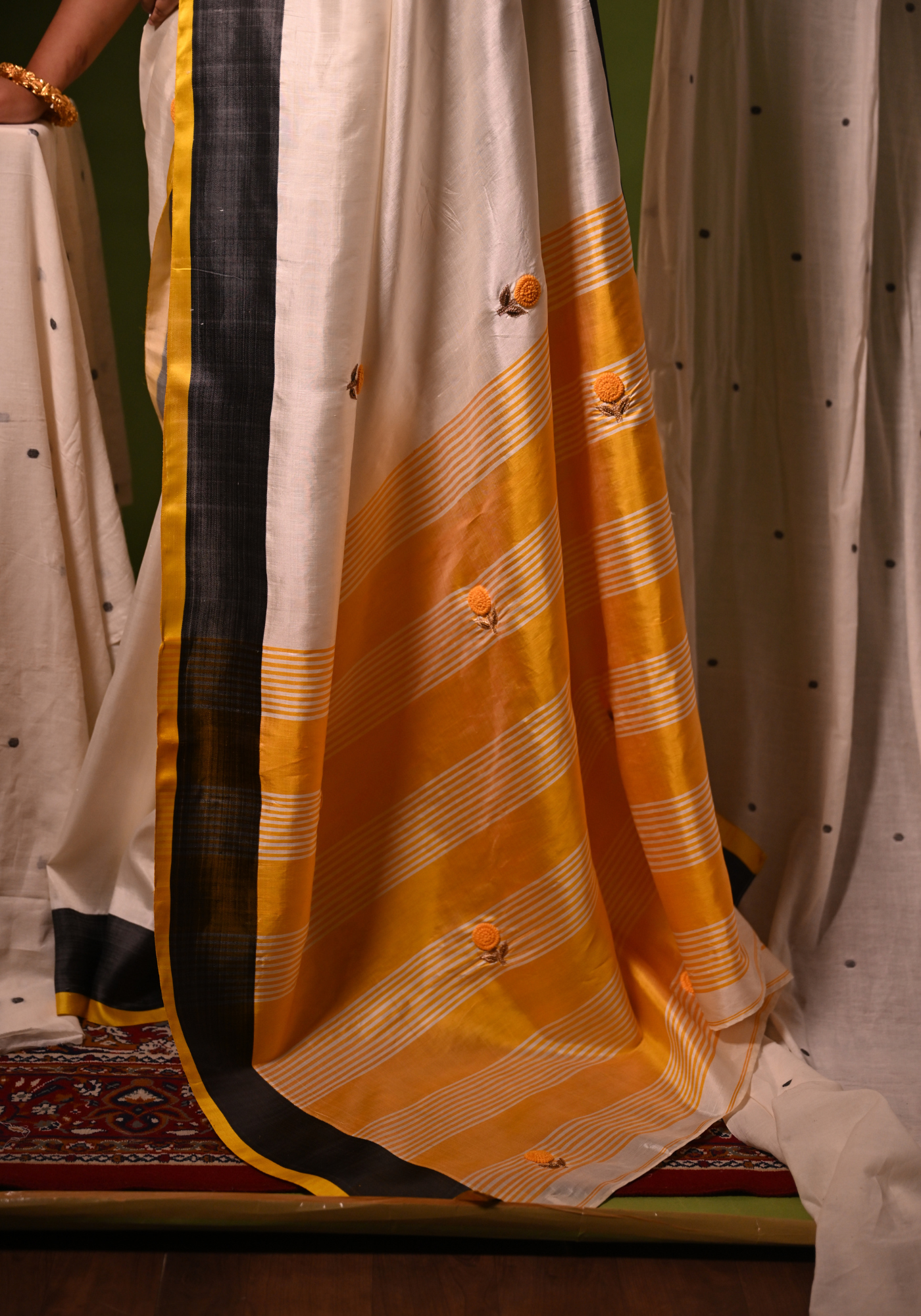 MARIGOLD EMBROIDERED GOROD SAREE