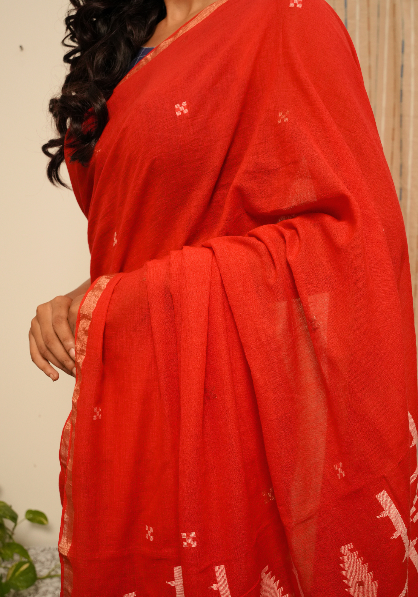TUKTUKEY LAAL PUJOR JAMDANI SAREE