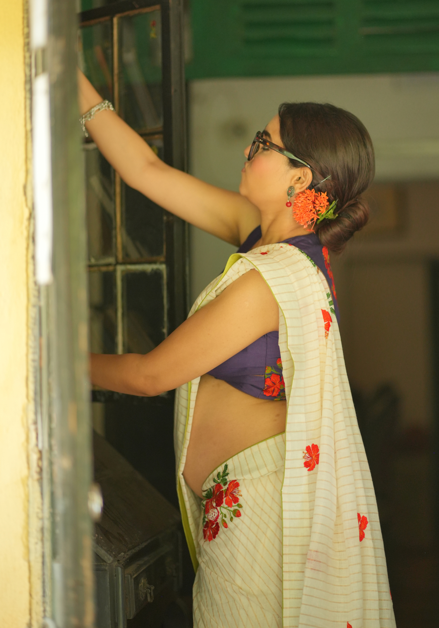 KRISHNACHURA PURPLE RACERBACK BLOUSE