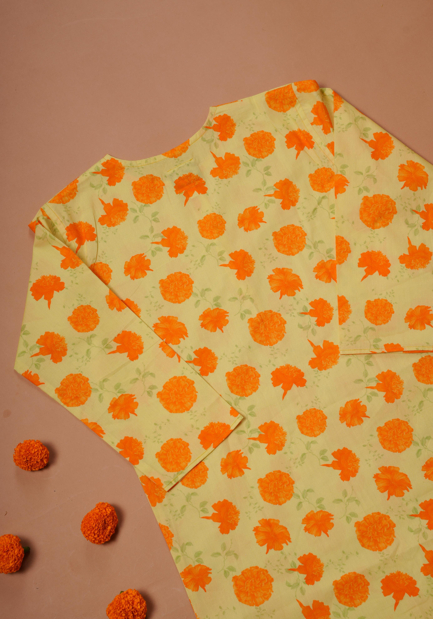 MARIGOLD PRINTED YELLOW KURTA