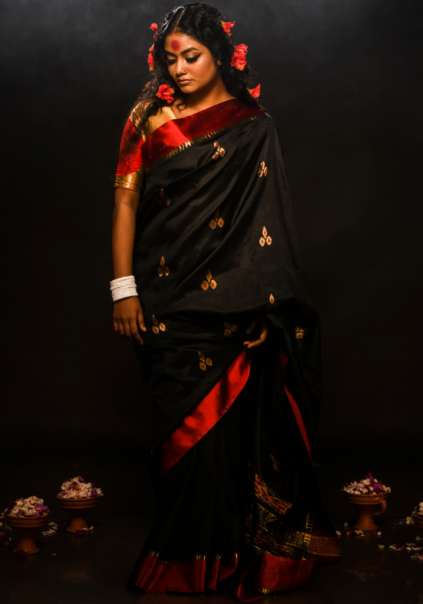 DURGA PUJOR GOROD SILK SAREE