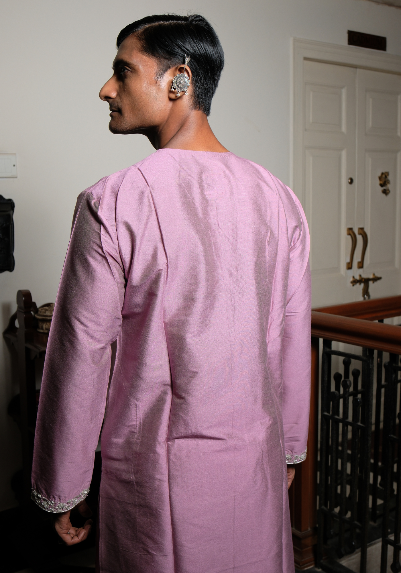 LAVENDER BLUSH SILVER ZARDOUSI KURTA