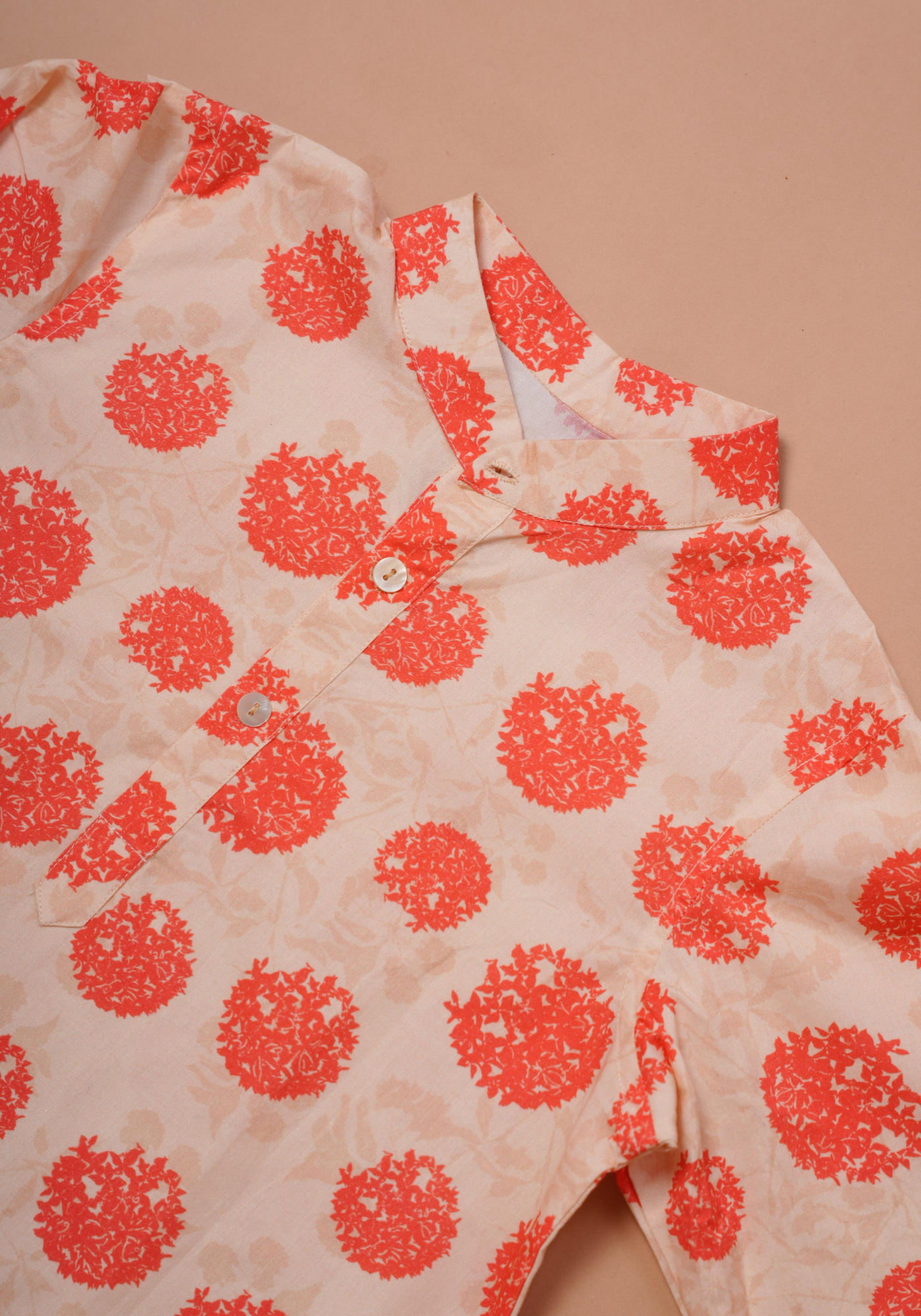 RONGON PRINTED ORANGE KURTA