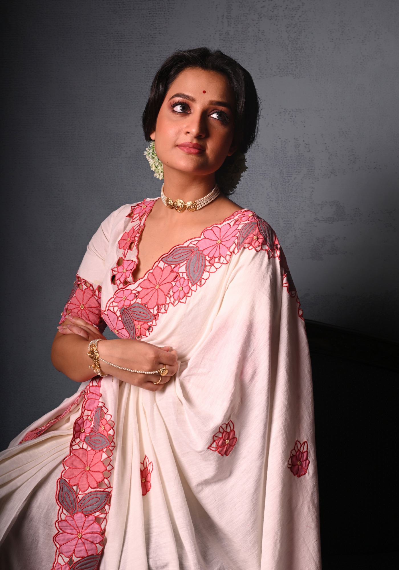 SHADA CUTWORK MADHABILATA SAREE