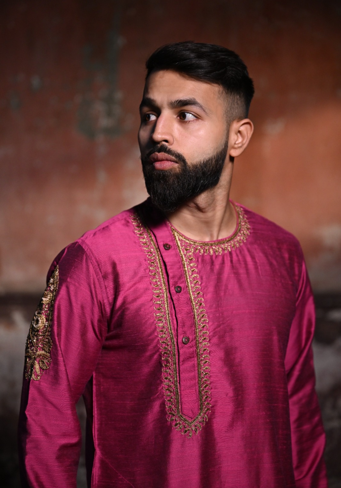 BASHOR GOLAP MAGENTA KURTA