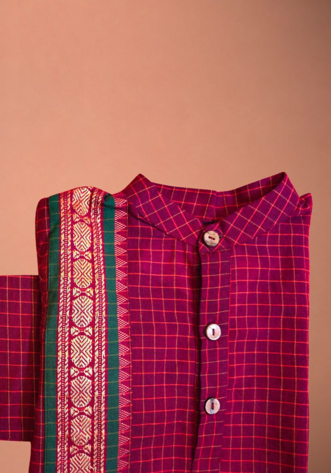 MAROON CHETTINAD COTTON KURTA