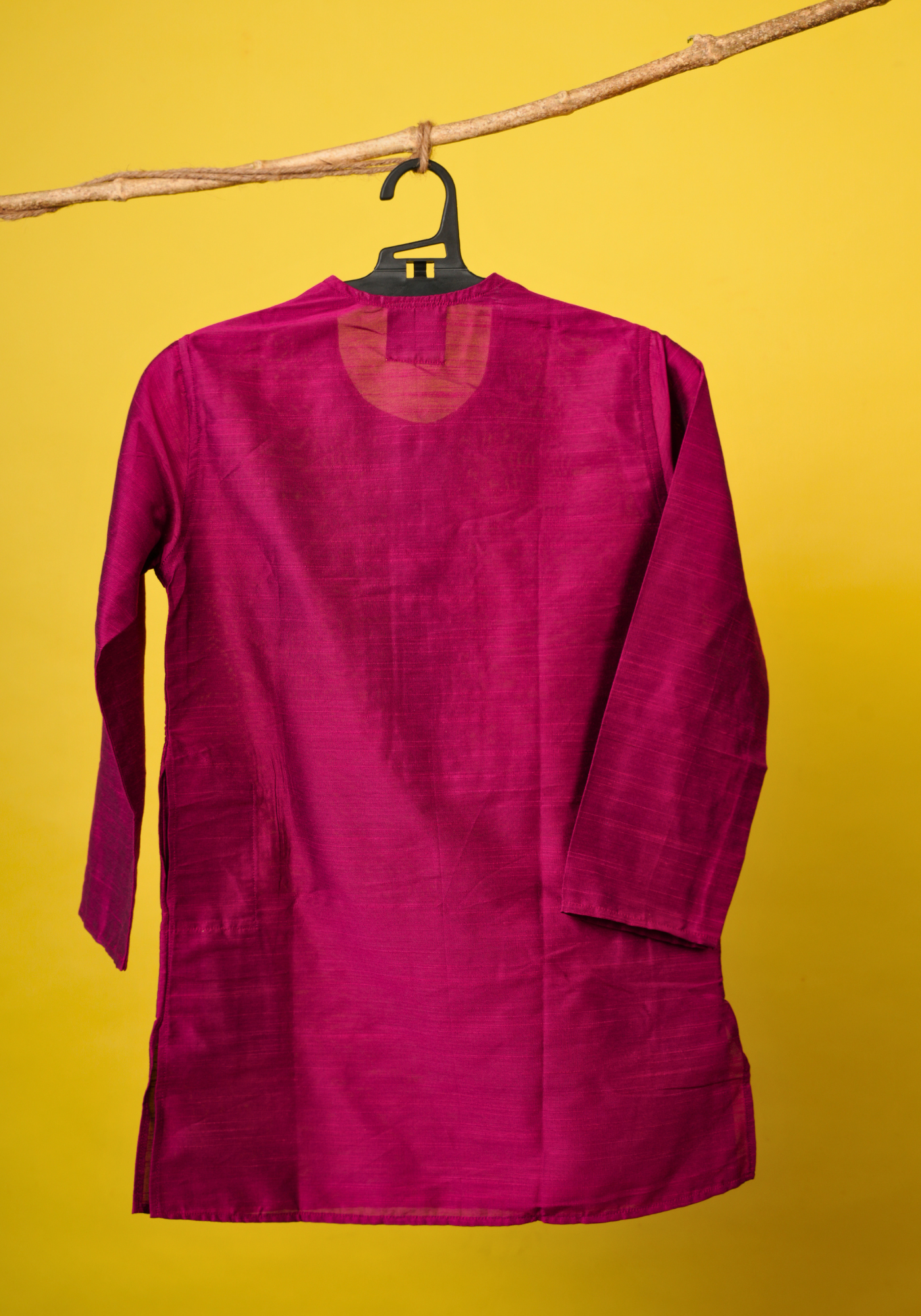 MAGENTA JORA MOYUR KURTA DHUTI SET