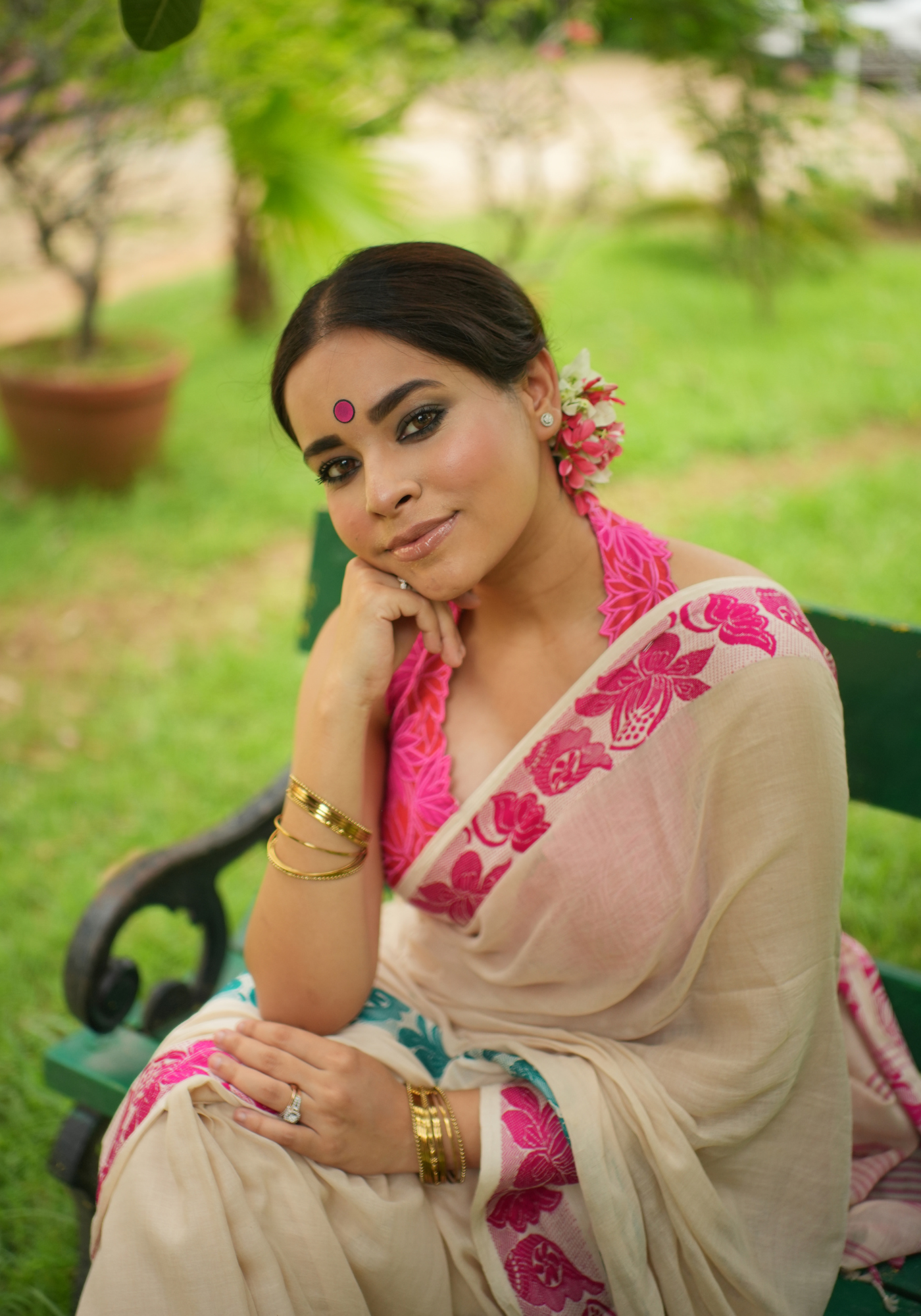 CHANDAN PADMA SHANKHA SAREE