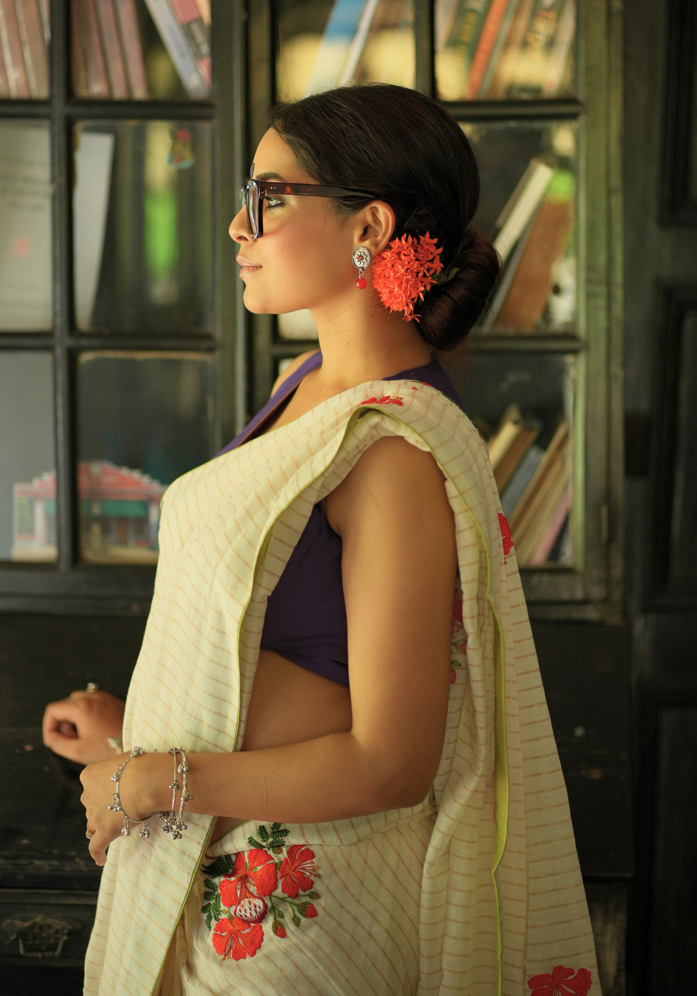 KRISHNACHURA PURPLE RACERBACK BLOUSE