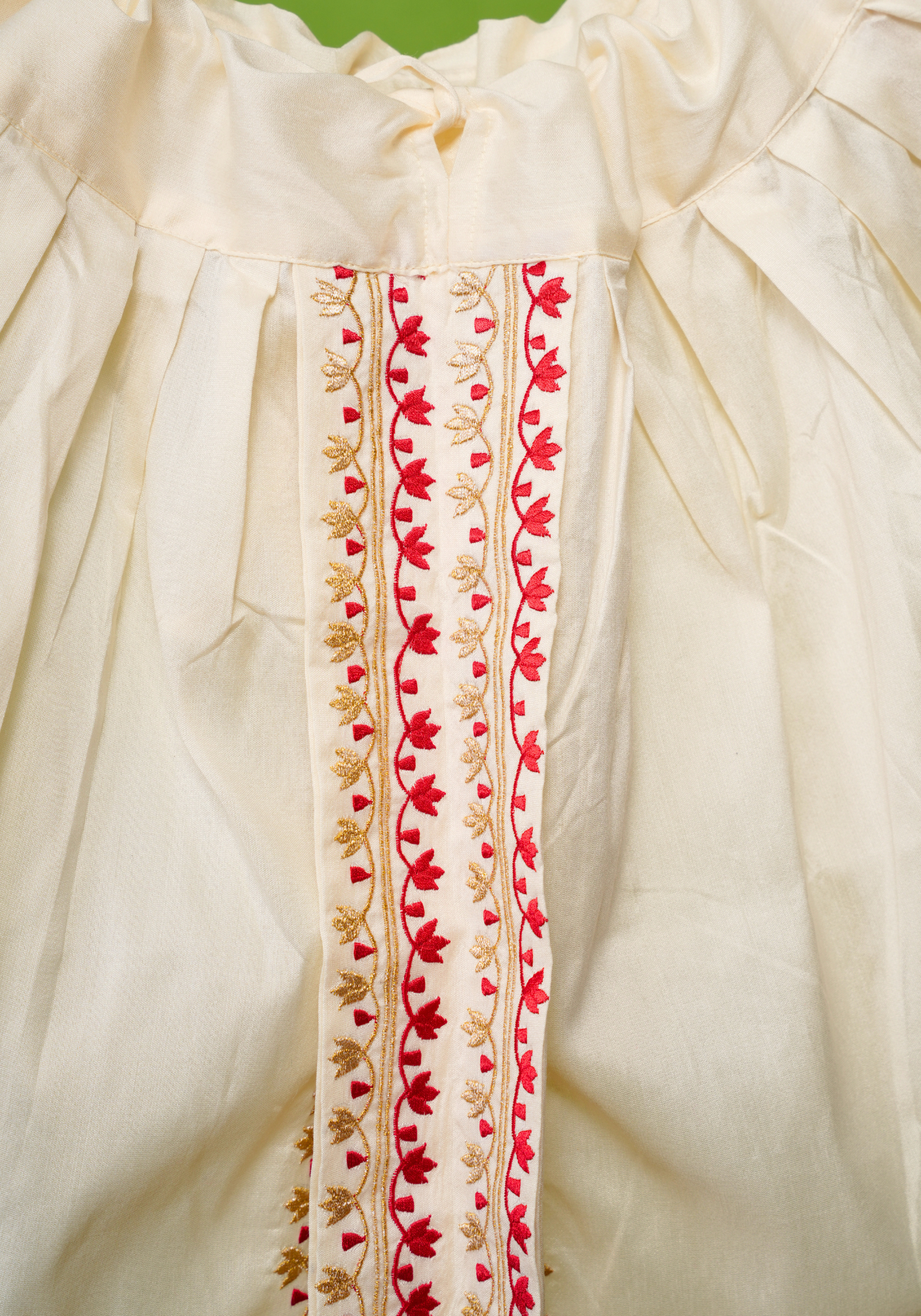 WHITE NOTUN JAMDANI KAJ KURTA DHUTI SET