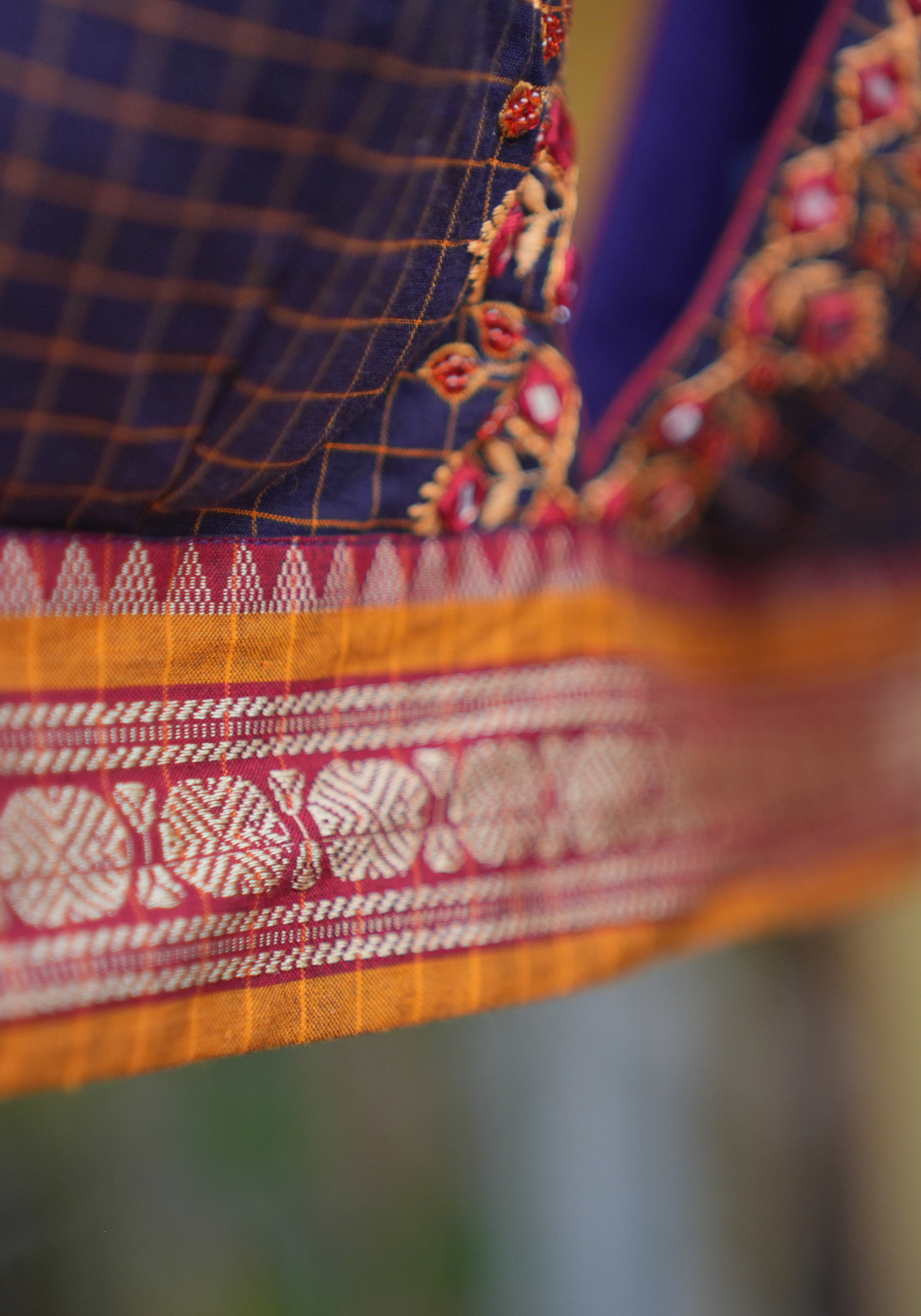 DIVYA PURPLE CHECKS BLOUSE