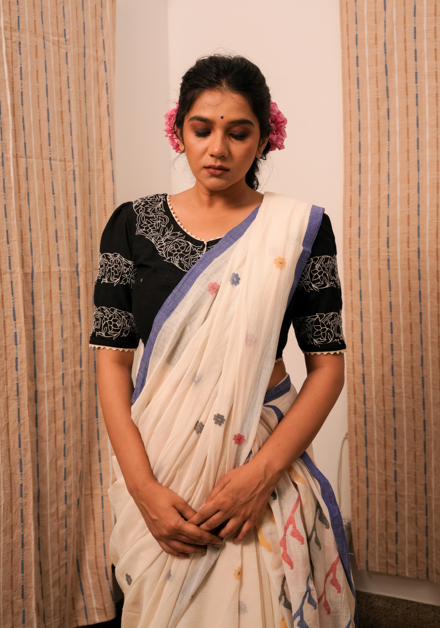 NEELAMBARI PHOOL JAMDANI SAREE