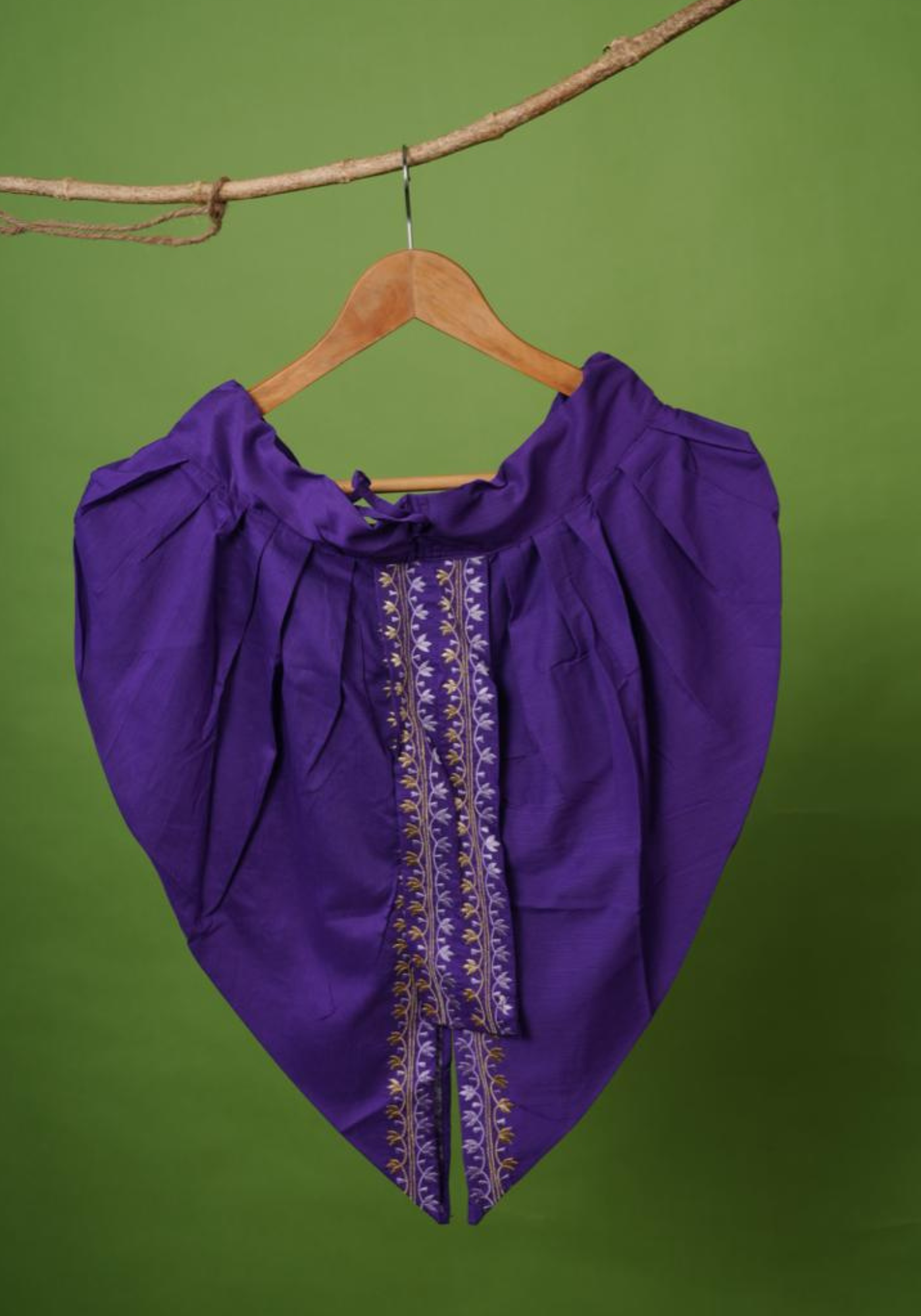 PURPLE NOTUN JAMDANI KAJ KURTA DHUTI SET