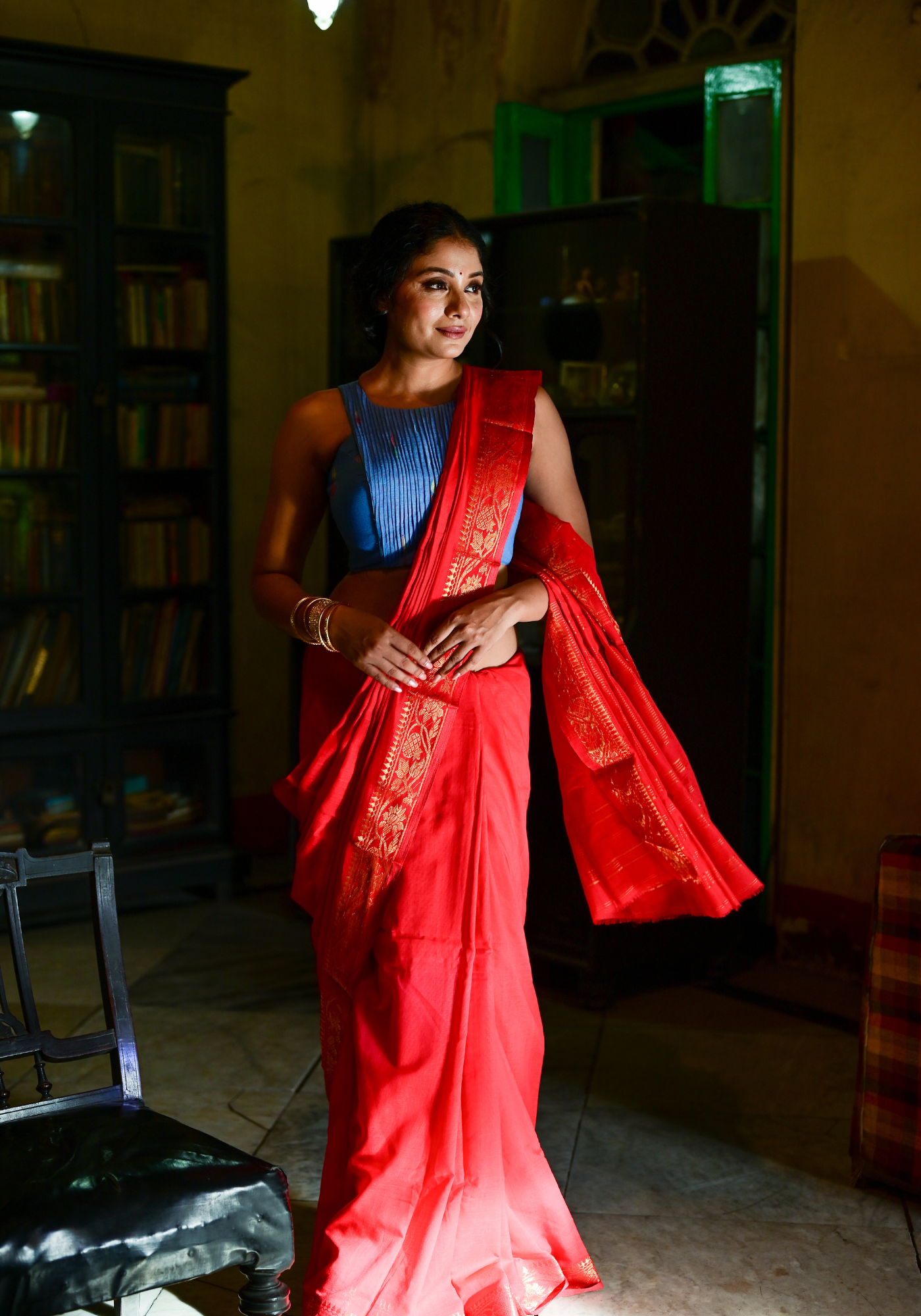 RED ANAROSH SAREE