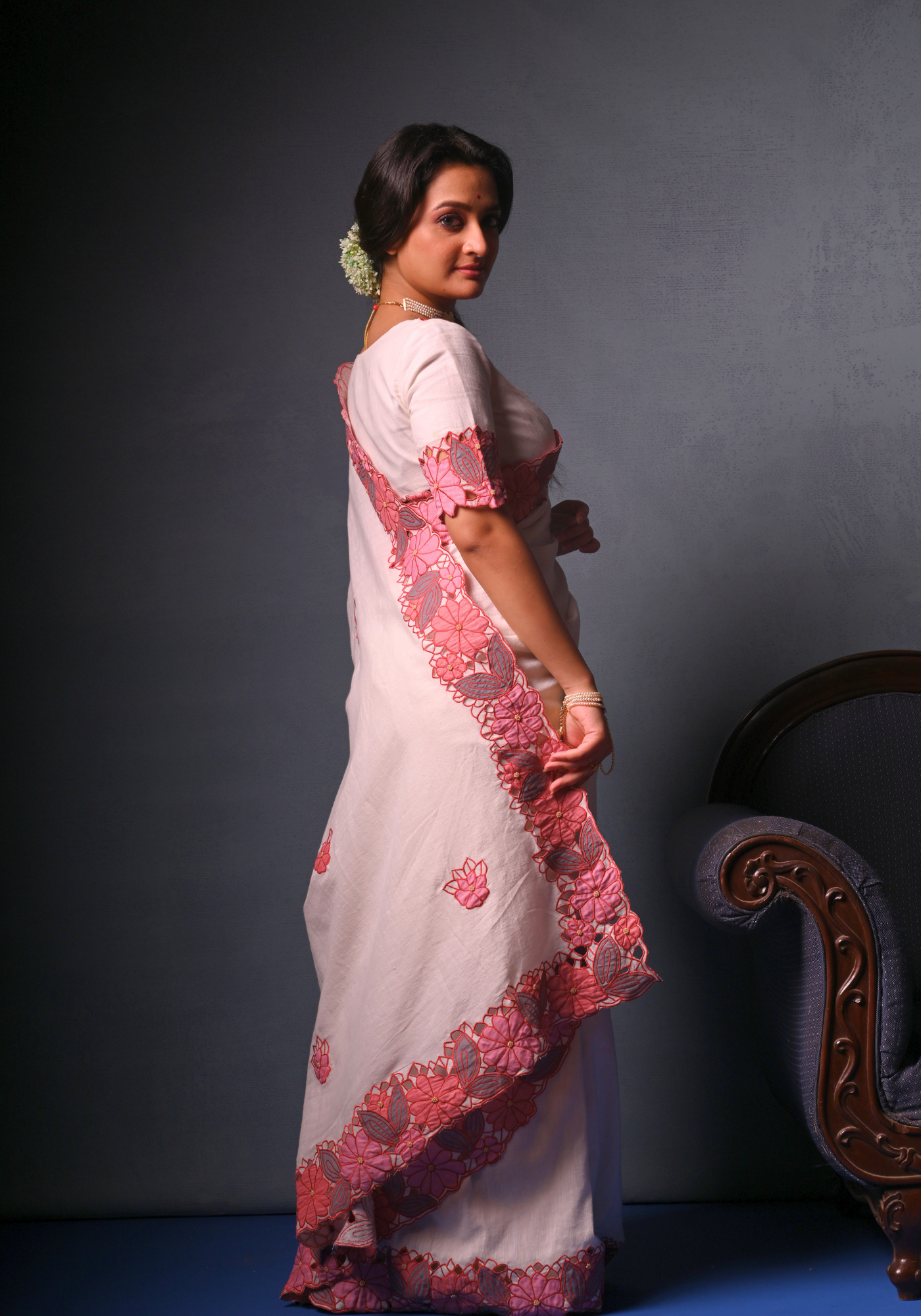 SHADA CUTWORK MADHABILATA SAREE
