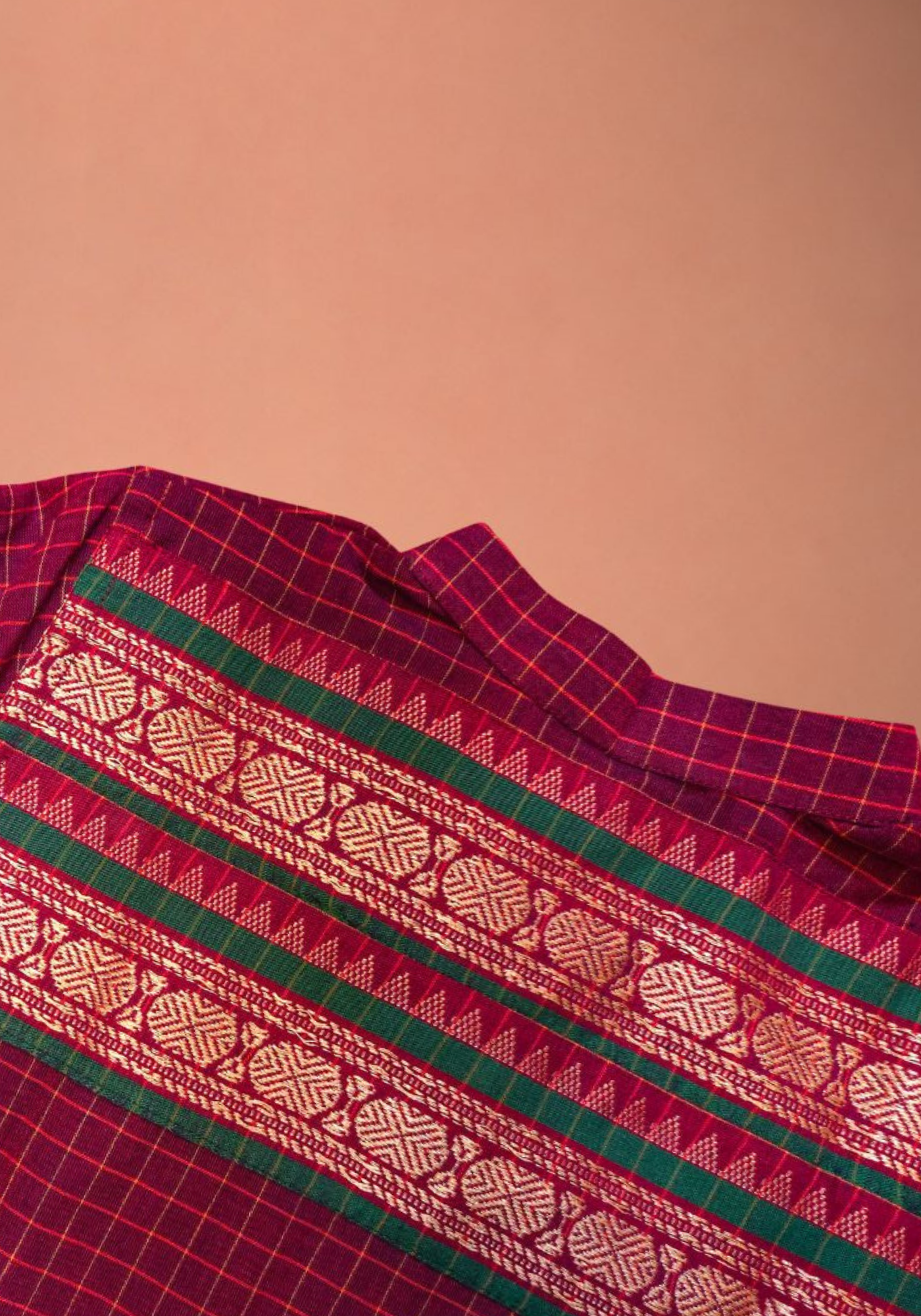 MAROON CHETTINAD COTTON KURTA