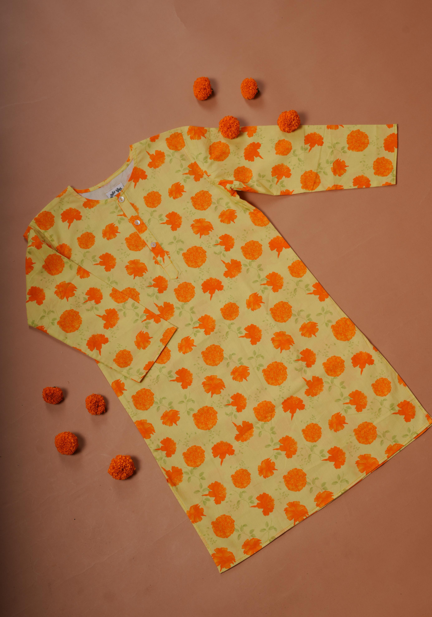 MARIGOLD PRINTED YELLOW KURTA