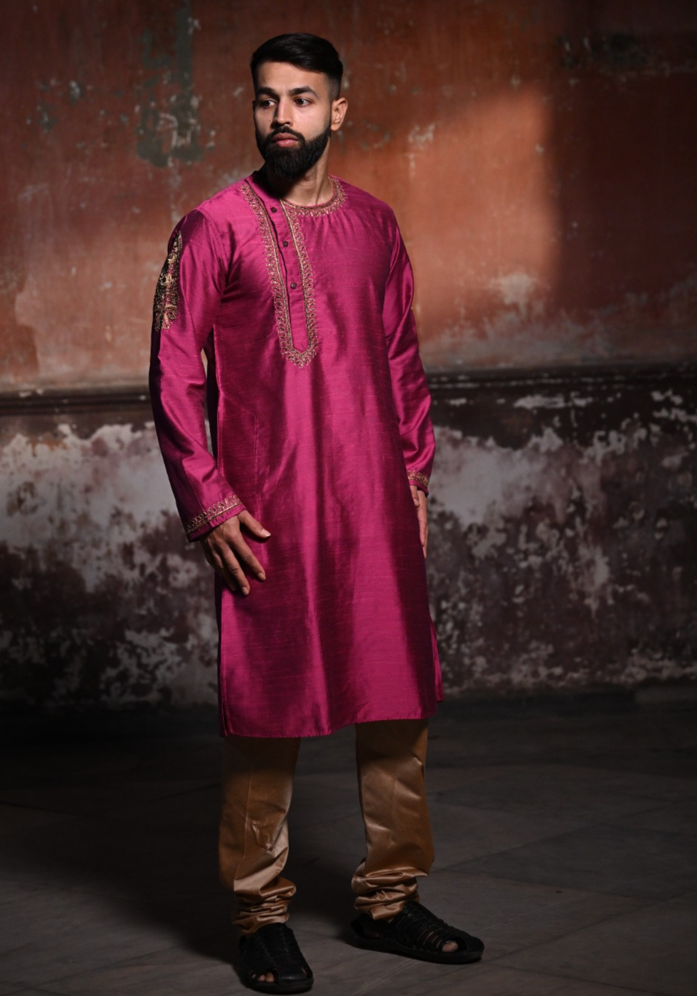 BASHOR GOLAP MAGENTA KURTA