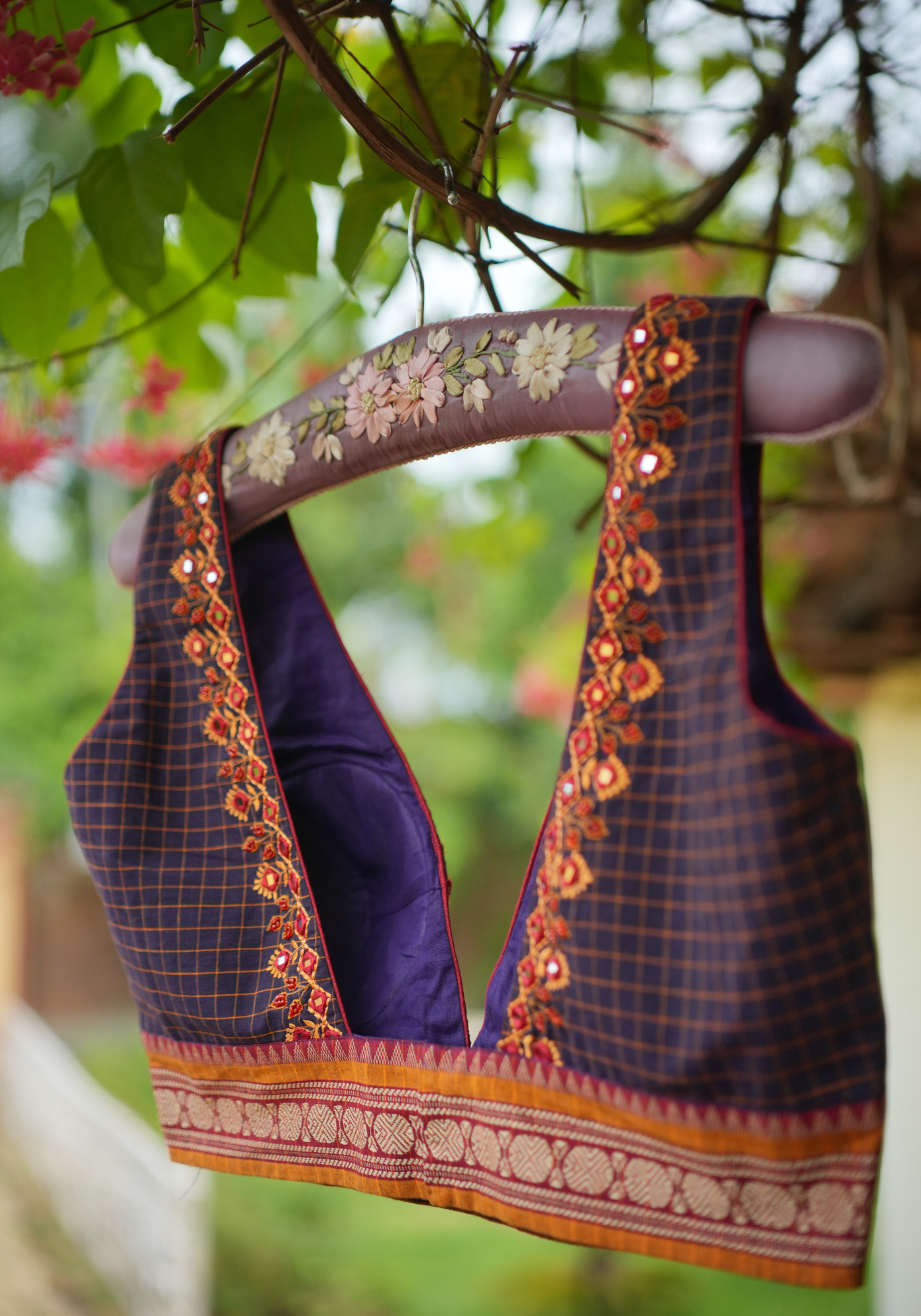 DIVYA PURPLE CHECKS BLOUSE