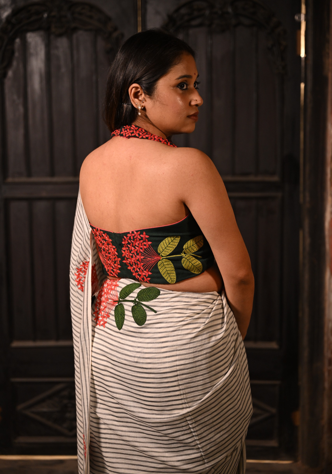 PINE GREEN RONGON HALTER BLOUSE