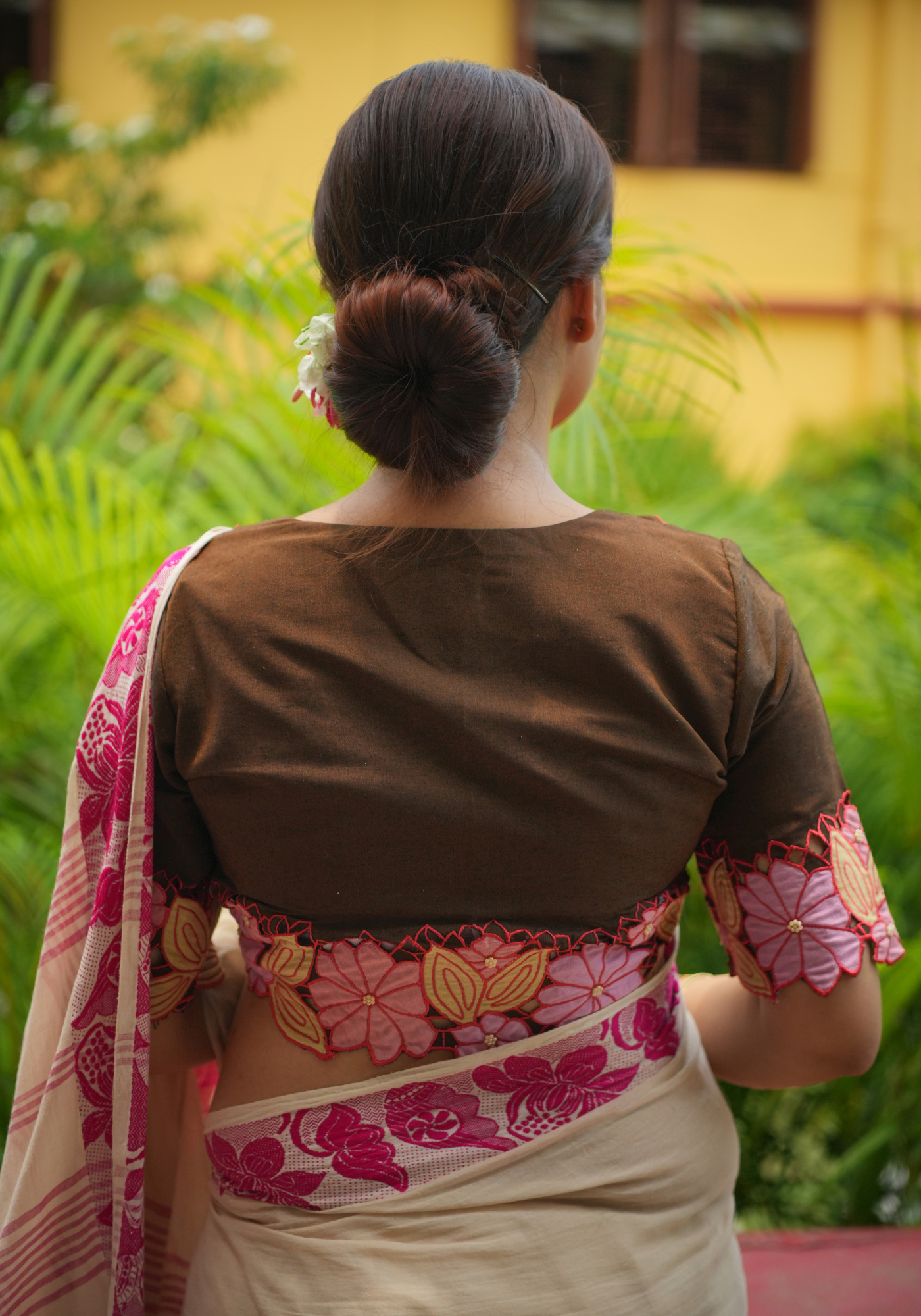 BROWN CUTWORK MADHABILATA BLOUSE